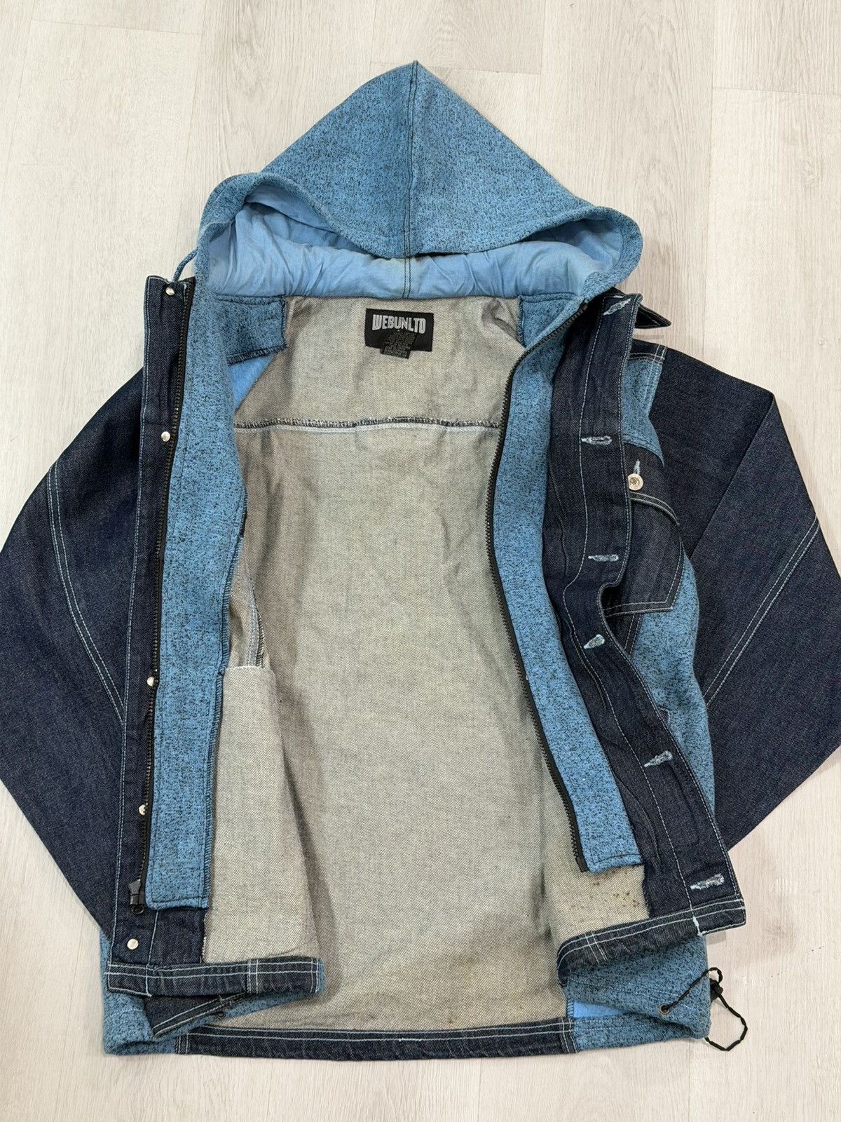 Vintage Vintage 2000s WEBUNLTD Denim/Sweat Switching Jacket XL Y2K Size US XL / EU 56 / 4 - 6 Thumbnail