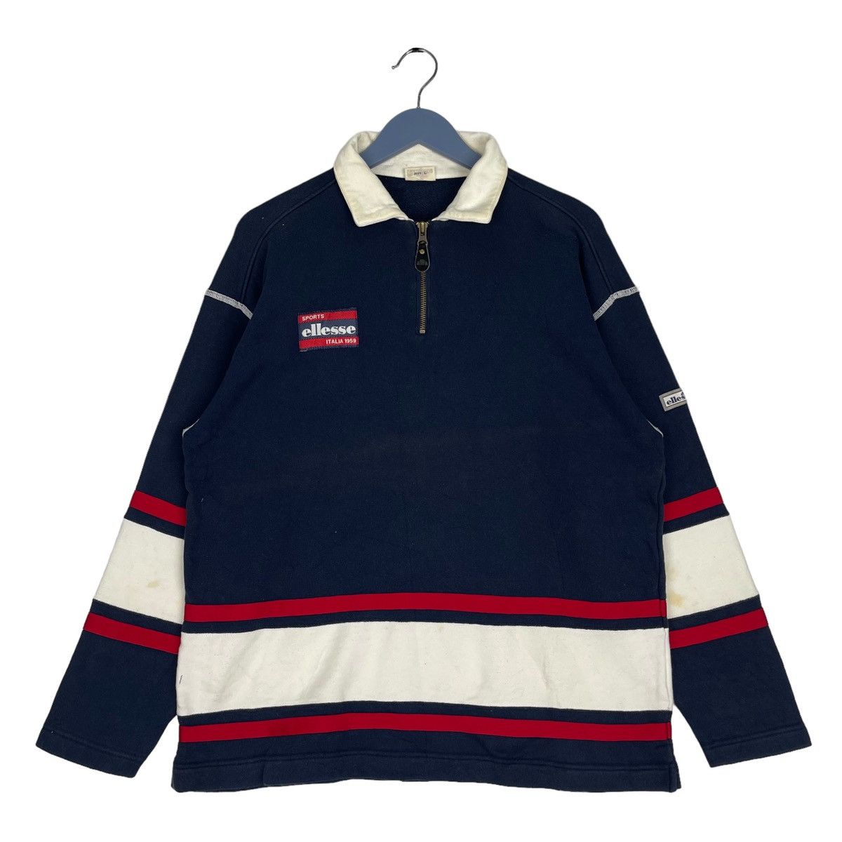Ellesse × Vintage Vintage Ellesse Quater Zip With Collar Sweatshirt Size L Size US L / EU 52-54 / 3 - 6 Thumbnail