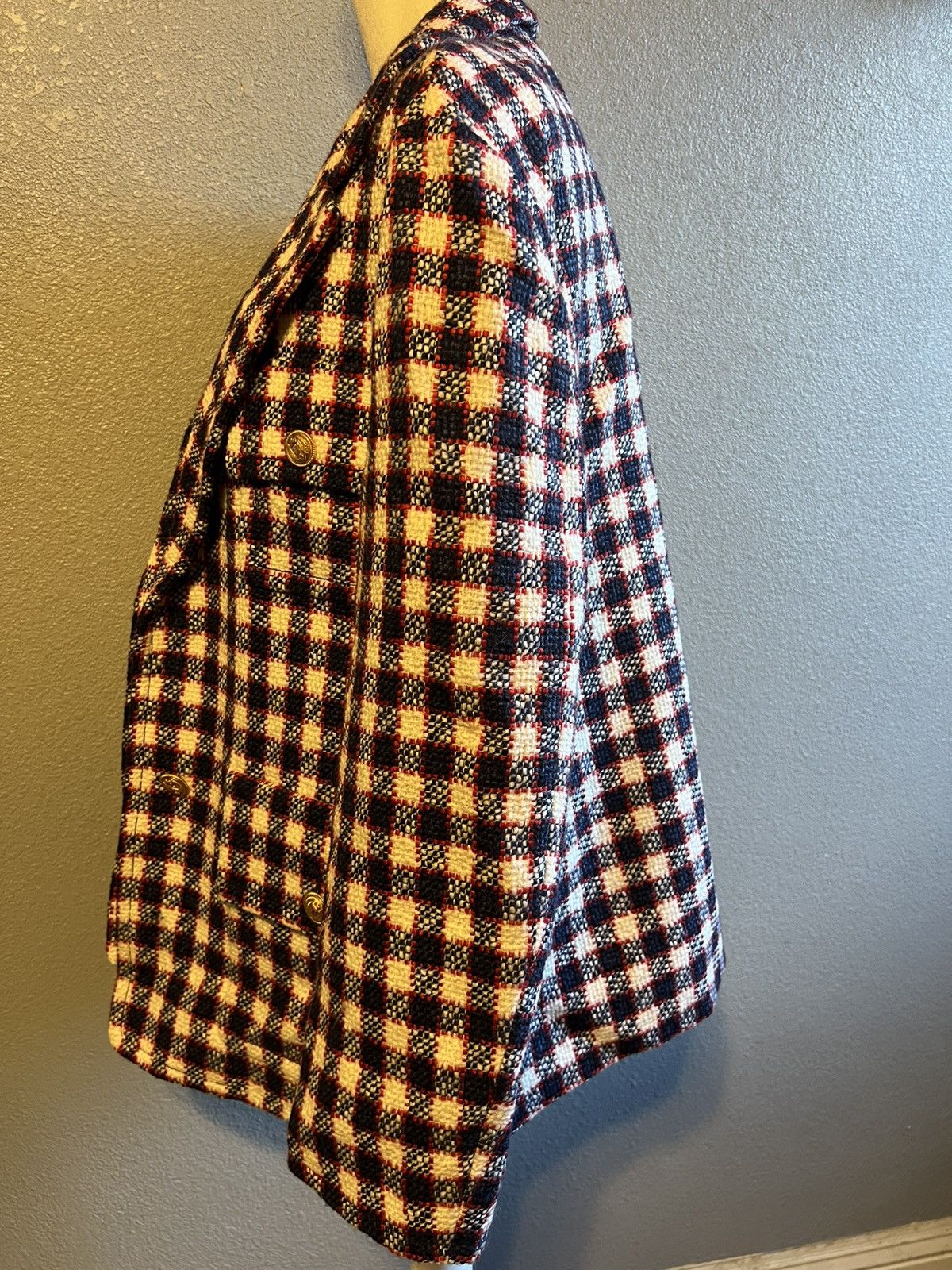 Gucci Gucci Red/White/Blue Plaid Oversized Jacket Size S / US 4 / IT 40 - 4 Thumbnail