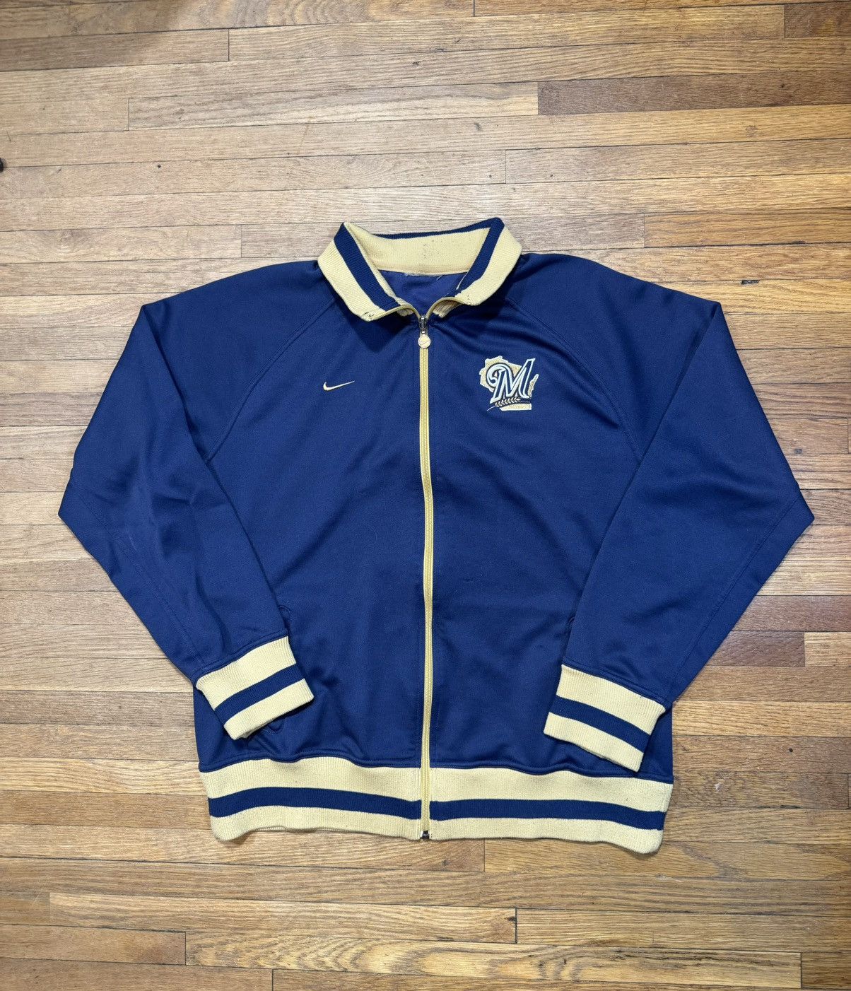 Nike × Vintage Vintage Milwaukee Brewers Nike Track Jacket Size US L / EU 52-54 / 3 - 1 Thumbnail