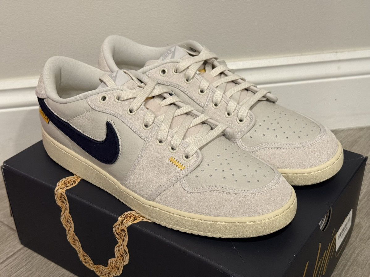 Jordan Brand × Union LA Union LA Air Jordan 1 KO Low SP Leather Sail Muslin Grey 12 Size US 12 / EU 45 - 4 Thumbnail