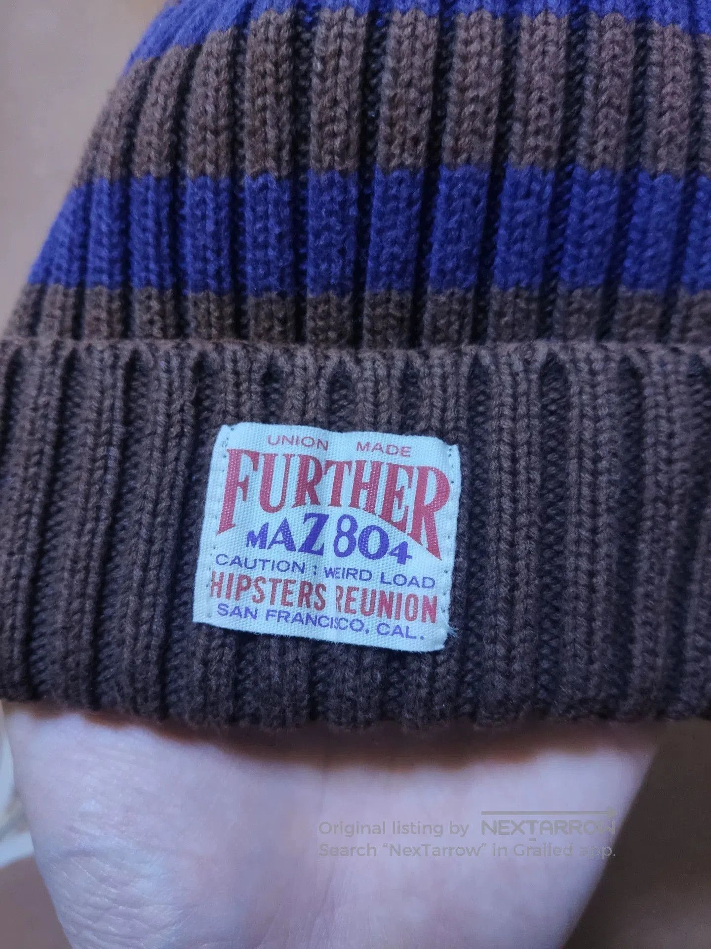 Freewheelers Striped Knit Beanie Hat for All. Size ONE SIZE - 4 Thumbnail