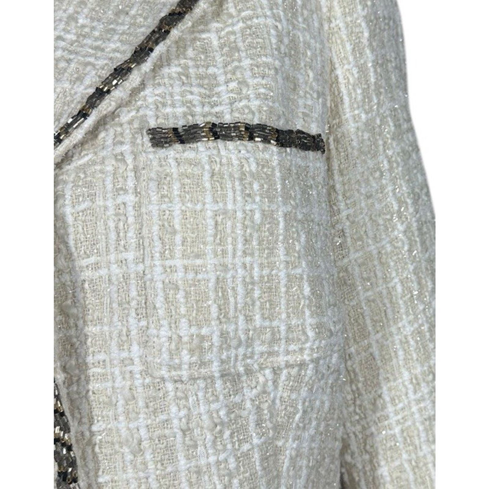 Rachel Zoe Womens Luxe Rachel Zoe Boucle Jacket with Beaded Trim RLZ 12 Size XL / US 12-14 / IT 48-50 - 3 Thumbnail