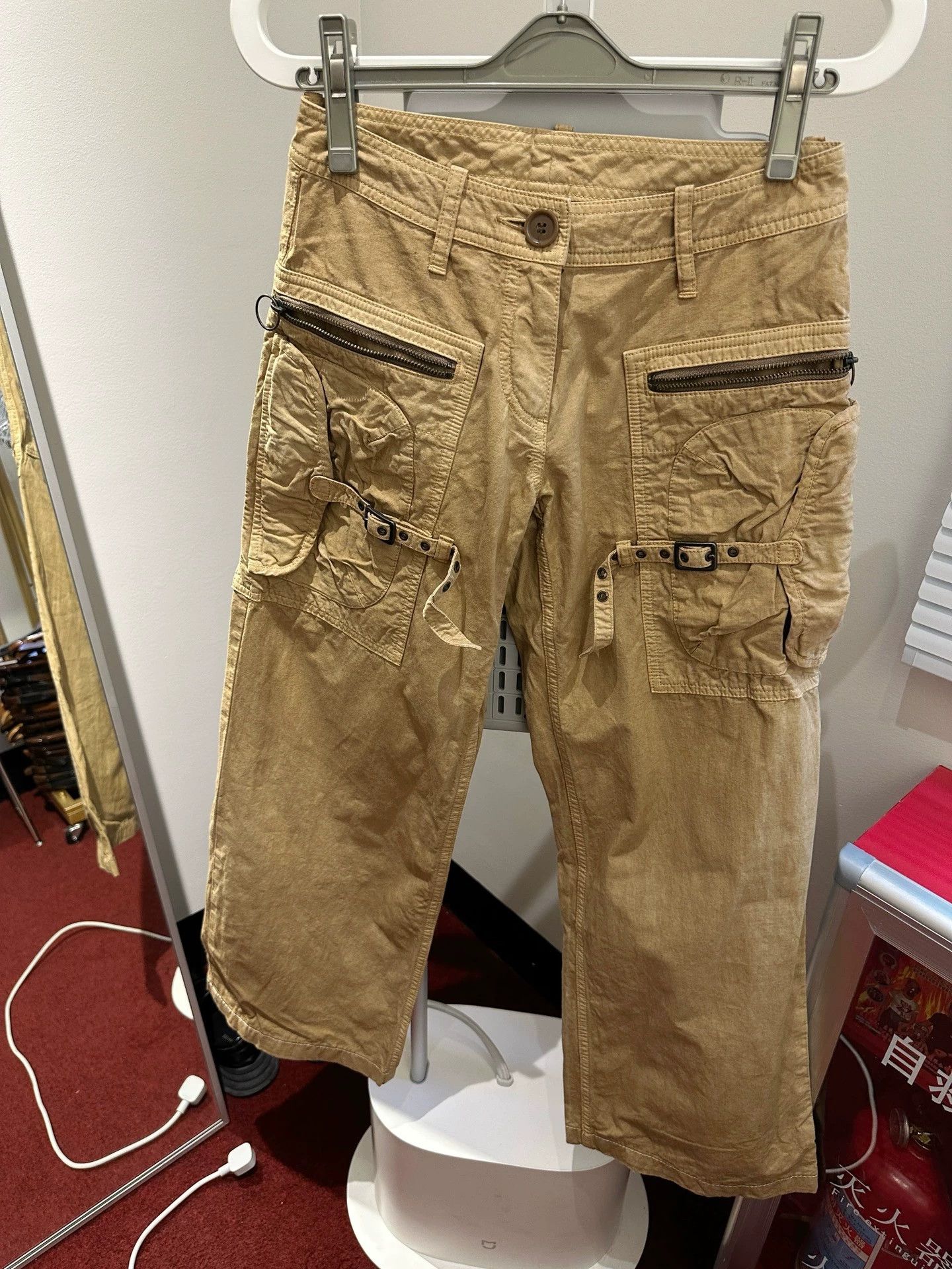 Share Spirit Homme Share spirit belted khaki wide leg pants 36 Size 24" / US 00 / IT 34 - 2 Thumbnail