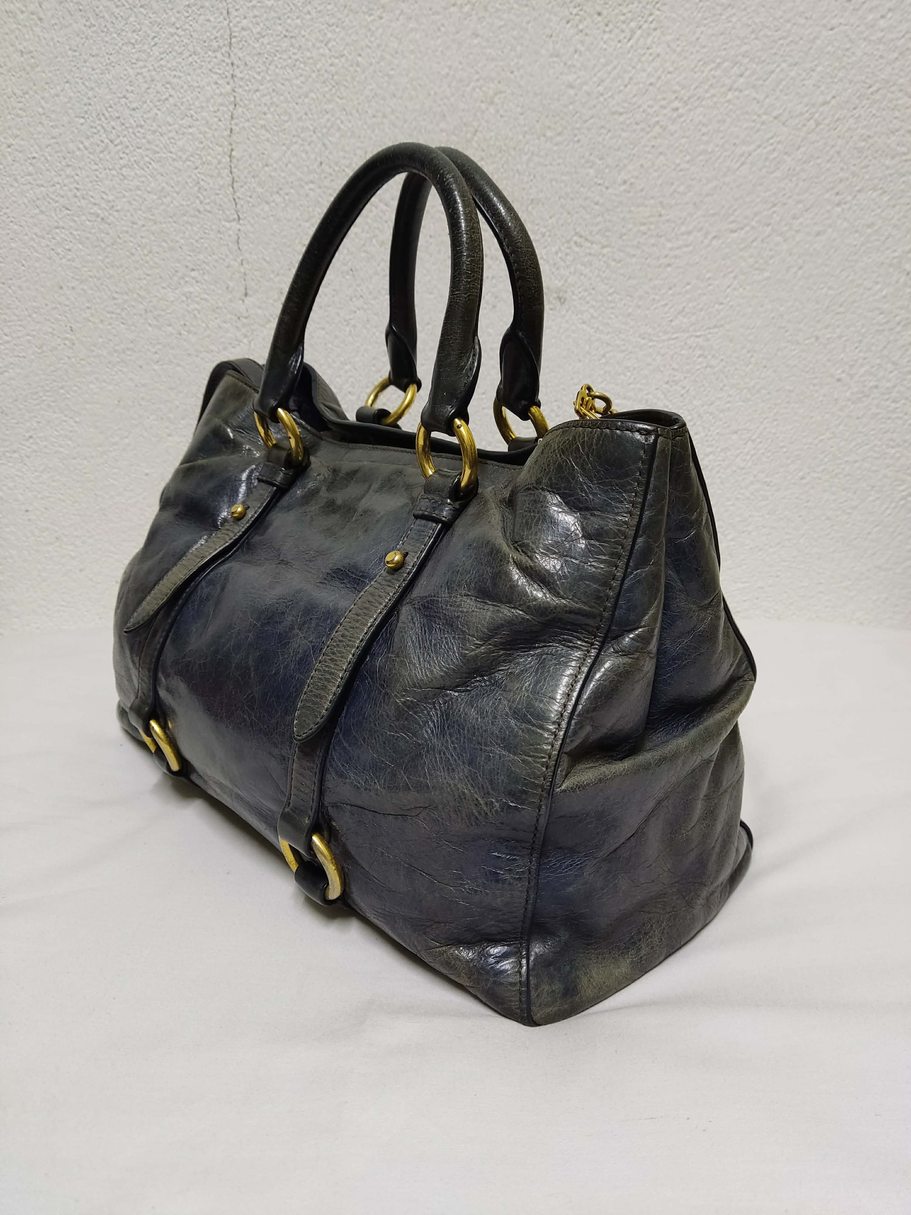 Miu Miu Authentic MIU MIU Vitello Lux Leather Handbag / Tote Bag Size ONE SIZE - 6 Thumbnail