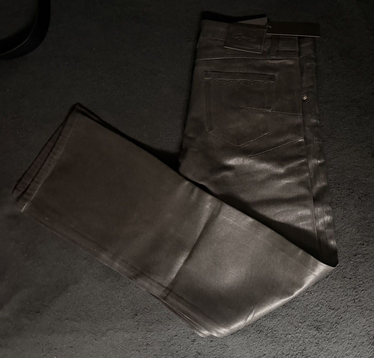 Other Black Waxed Raw Denim Jeans by Five-Koh | Grailed