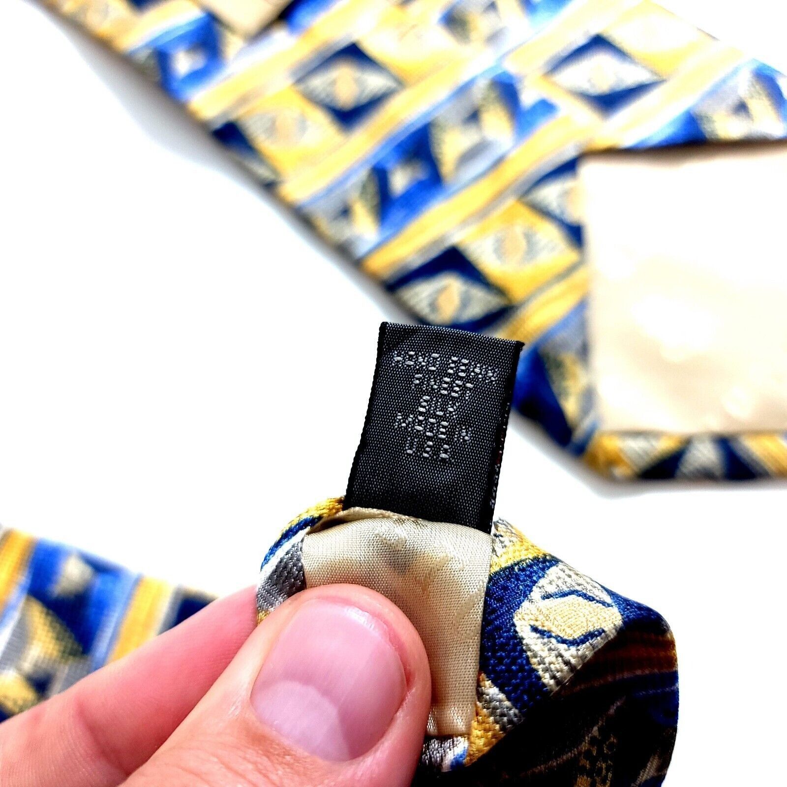 Robert Talbott Robert Talbott Nordstrom Yellow Blue Abstract Jacquard Print Size ONE SIZE - 5 Thumbnail