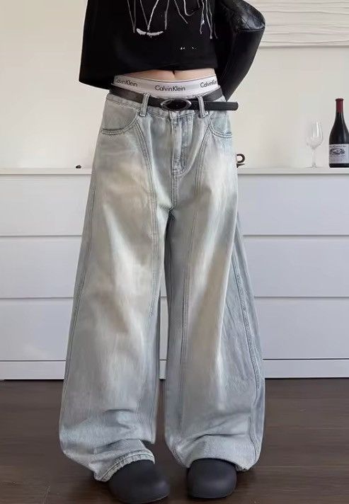Japanese Brand Light Blue Y2k Baggy Jeans Size 26" / US 2 / IT 38 - 8 Thumbnail