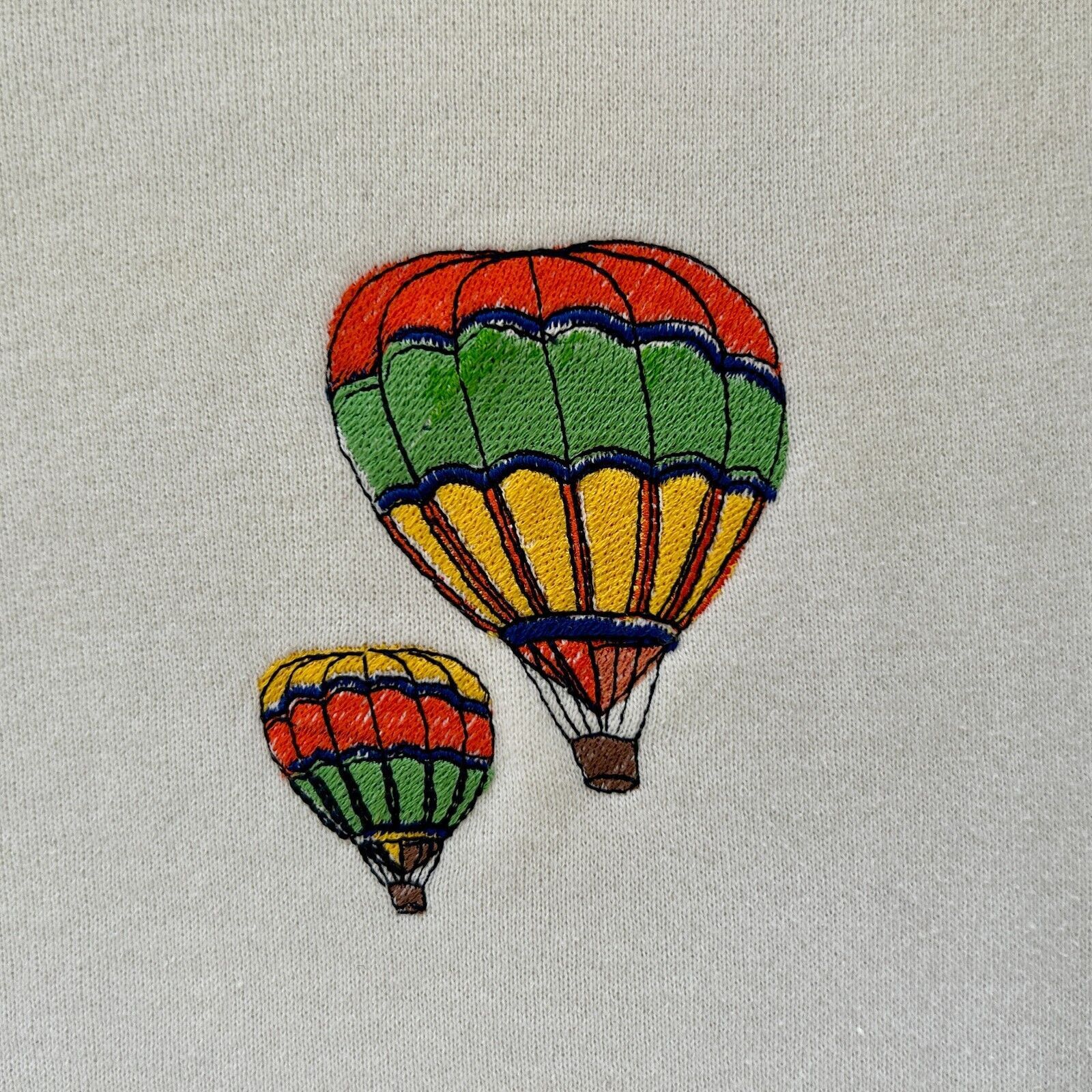 Vintage Vintage 90s Embroidered Hot Air Balloon Sweatshirt Size US XL / EU 56 / 4 - 3 Thumbnail