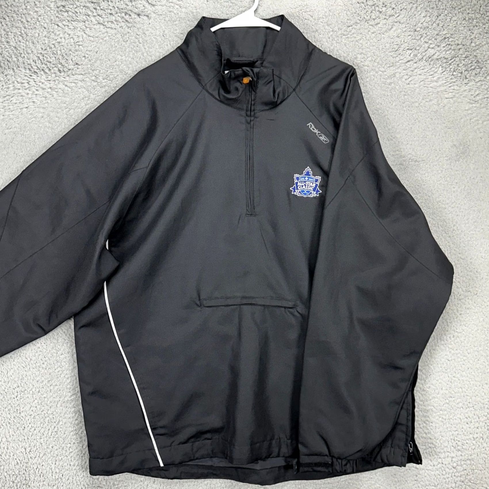 Reebok VINTAGE Reebok Hockey Mens AHL All Star Game Jacket XL Black Quarter Zip Pockets Logo Size US XL / EU 56 / 4 - 2 Thumbnail