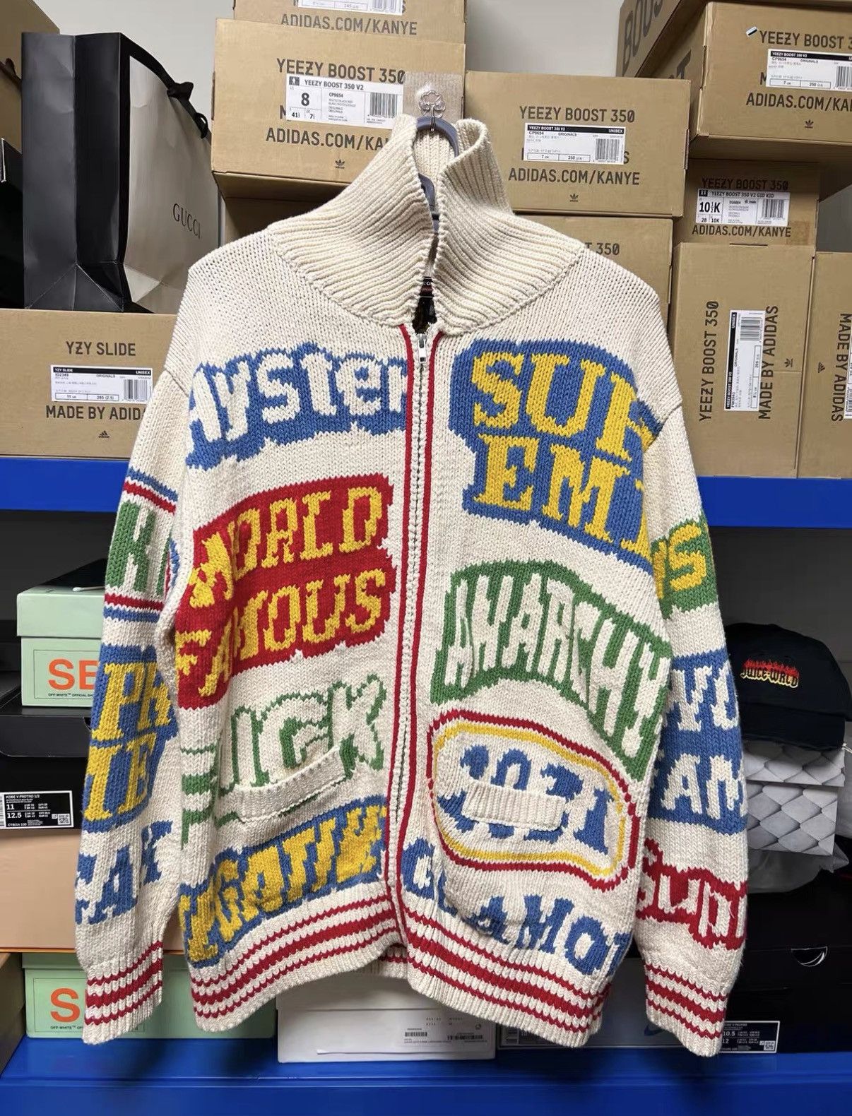 Supreme Supreme x Hysteric Glamour Logos Zip-Up Sweater SS21 J42 Size US L / EU 52-54 / 3 - 1 Thumbnail