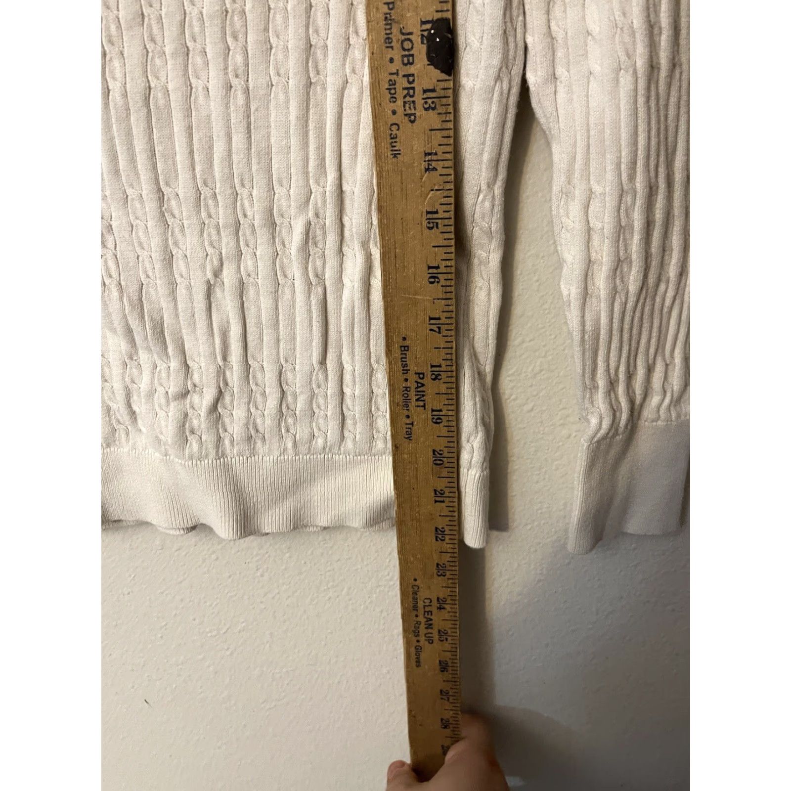 Vintage US Polo Assn. Sweater White Solid Cable-Knit V-Neck Women's M Size M / US 6-8 / IT 42-44 - 4 Thumbnail