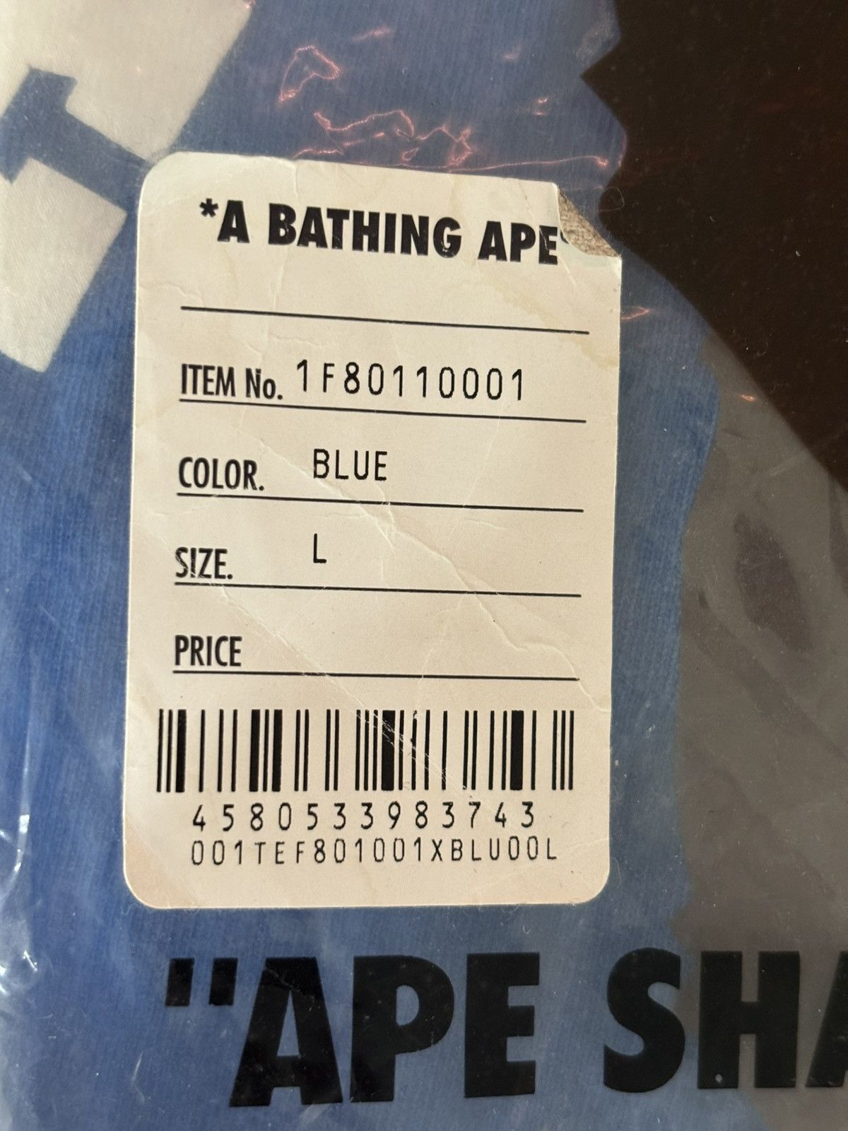 Bape A BATHING APE®️ Large College Tee (Blue) Size US L / EU 52-54 / 3 - 11 Thumbnail