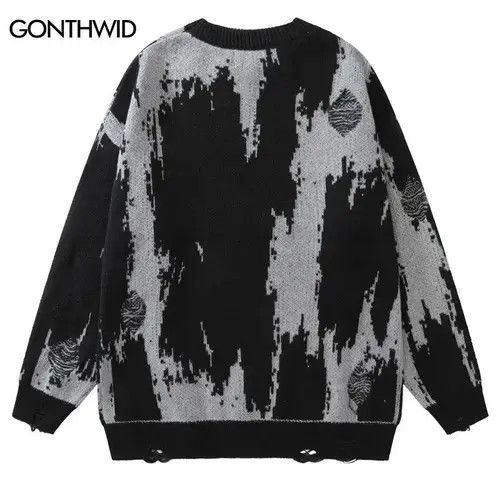 Japanese Brand Hip Hop Ripped Sweaters Grunge Y2K Vintage Size US M / EU 48-50 / 2 - 7 Thumbnail