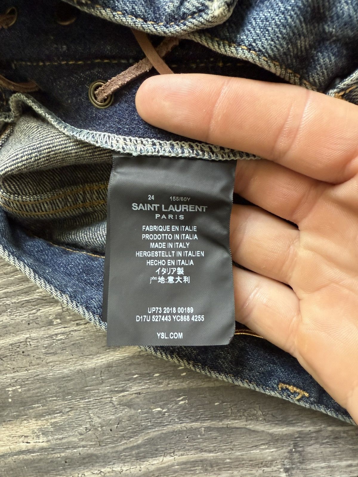 Saint Laurent Paris Saint Laurent Paris Leather Lace-Up Denim Short Size 26" / US 2 / IT 38 - 7 Thumbnail