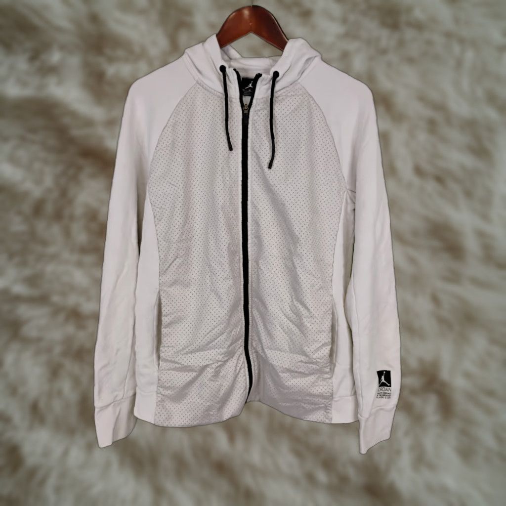 Jordan Brand Jordan Jumpman Full Zip Hoodie M White Unisex Adults Regular Sleeve Long Zip Solid, Hoodie, White, Full Zip, M, Jordan, Jumpman, Unisex, Medium Size US M / EU 48-50 / 2 - 1 Thumbnail
