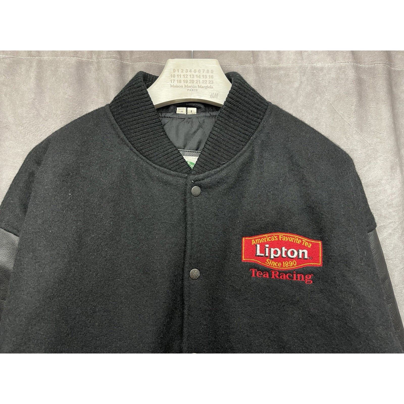 Other VTG Lipton Tea Racing Promo Varsity Jacket Black Leather Woo Size US L / EU 52-54 / 3 - 2 Thumbnail