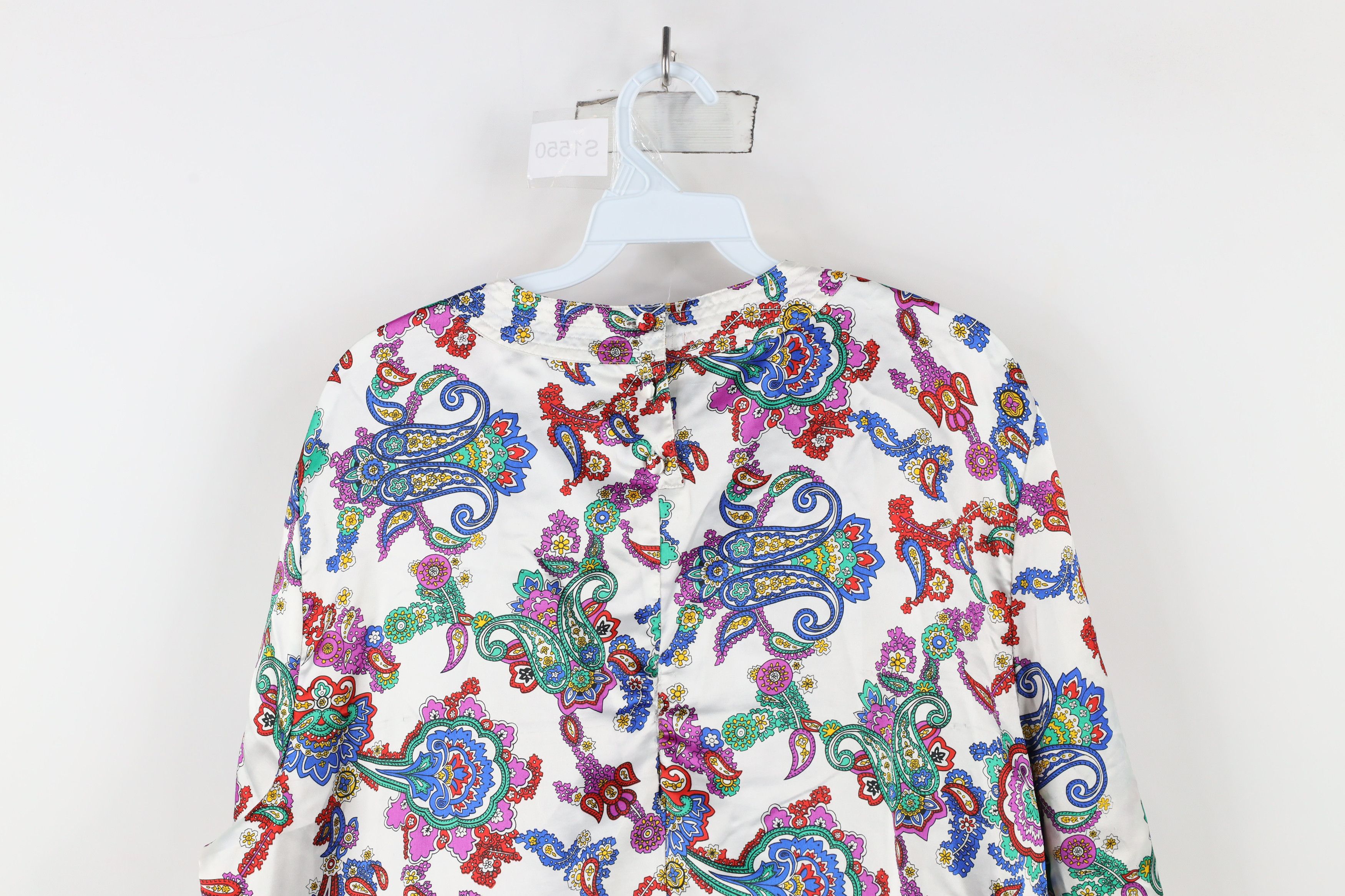 Vintage Vintage 90s Streetwear Rainbow Paisley Silky Polyester Shirt Size XXL / US 16-18 / IT 52-54 - 13 Thumbnail