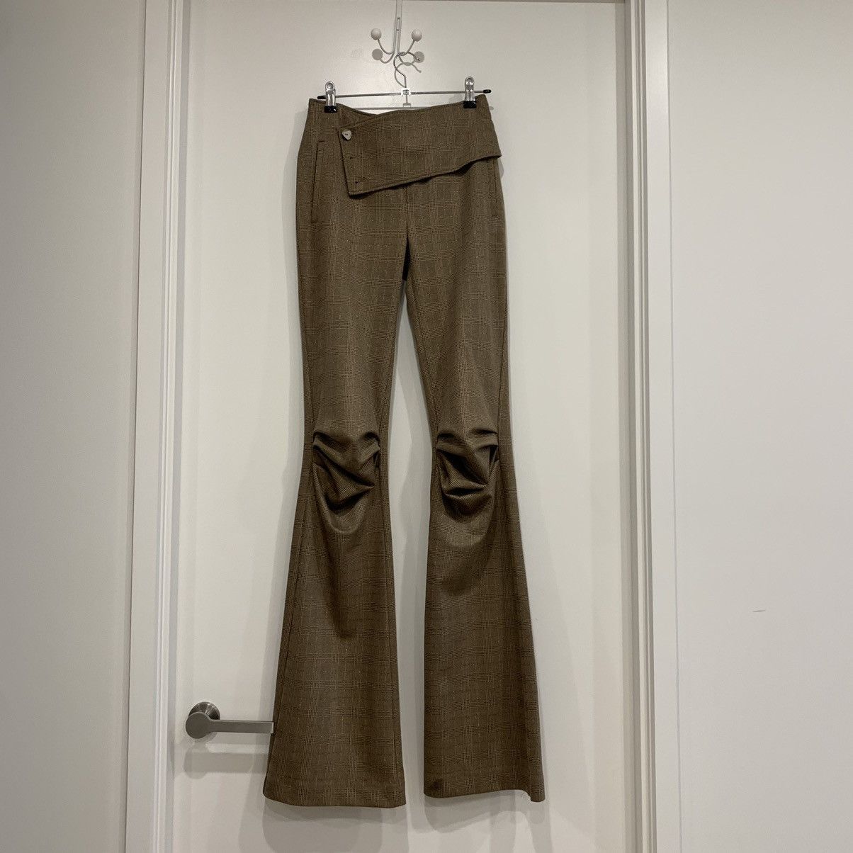 image of Kiko Kostadinov Pleated Knee Trouser in Brown, Women's (Size 26)