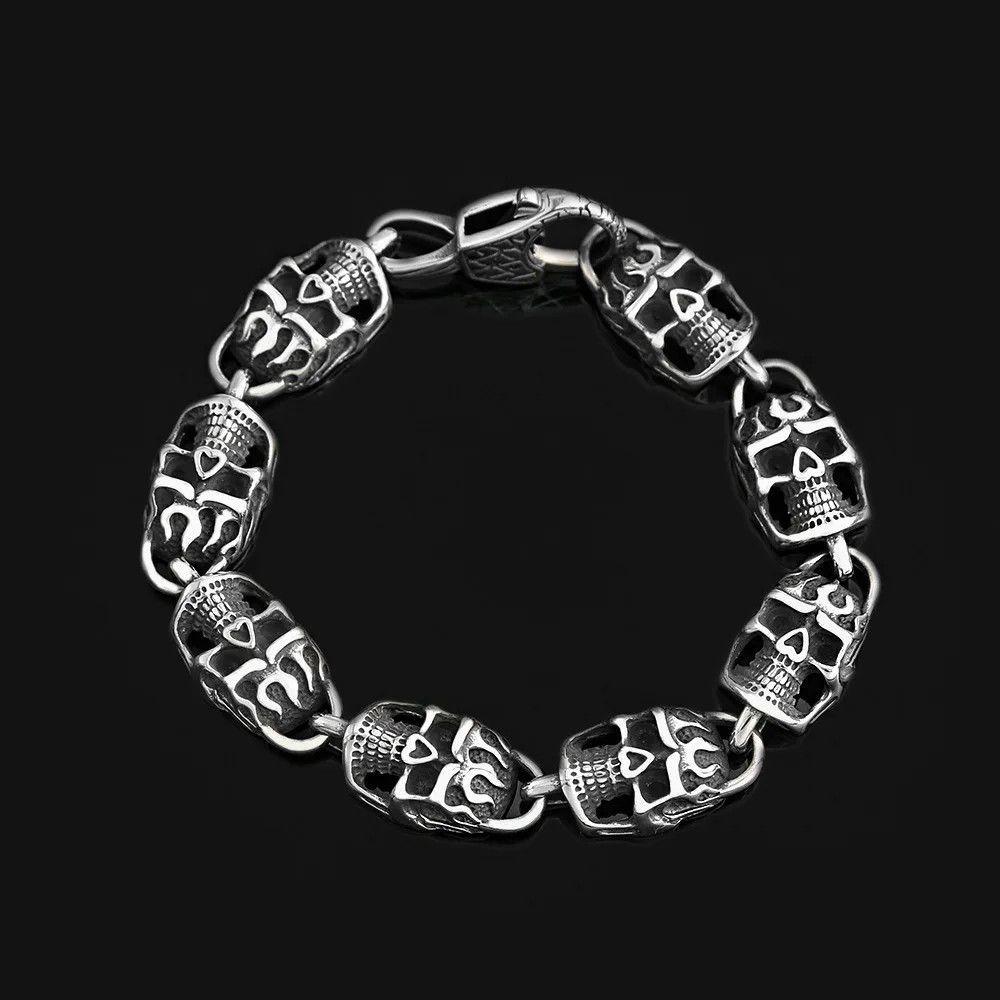 Jewelry Vintage Punk Domineering Skull Bracelet Size ONE SIZE - 5 Thumbnail