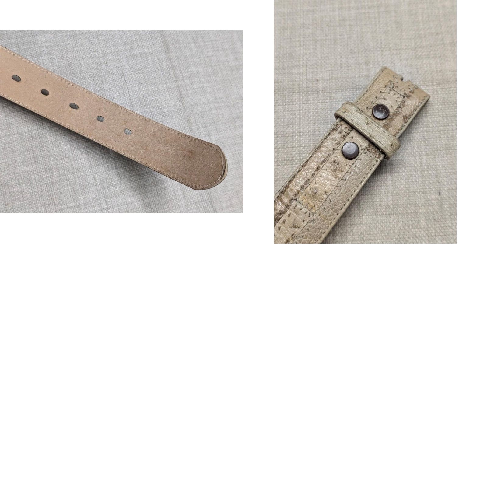 Tony Lama VINTAGE Tony Lama belt Western Belt Cowboy Ostrich Leather USA Made 36 Mens Brown Tan Genuine Ostrich Skin Buckle Size 36 Western Style Size 36 - 9 Thumbnail