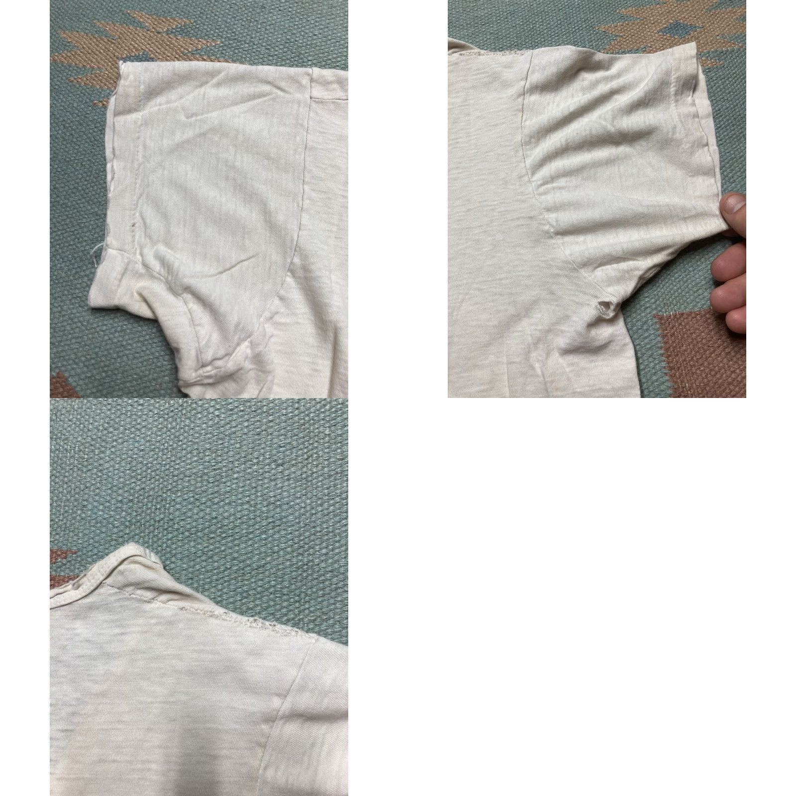 Fruit Of The Loom VINTAGE 70s blank white T-shirt V-Neck Fruit of the Loom Grunge Medium M Mens Size US M / EU 48-50 / 2 - 9 Thumbnail
