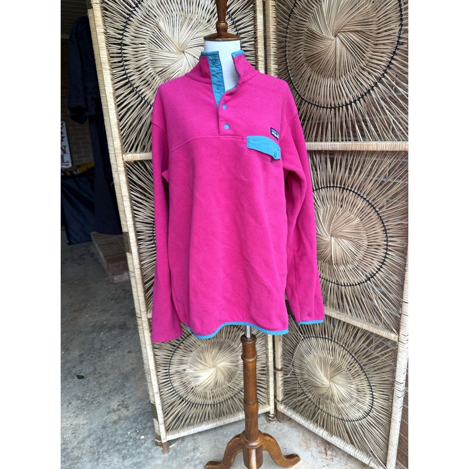 Patagonia Patagonia Sweater XL Womens Pink Teal Synchilla Snap-T Fleece Pullover, Regular, Long Sleeve, Collared, Pockets, Winter, Outdoor Size XL / US 12-14 / IT 48-50 - 2 Thumbnail