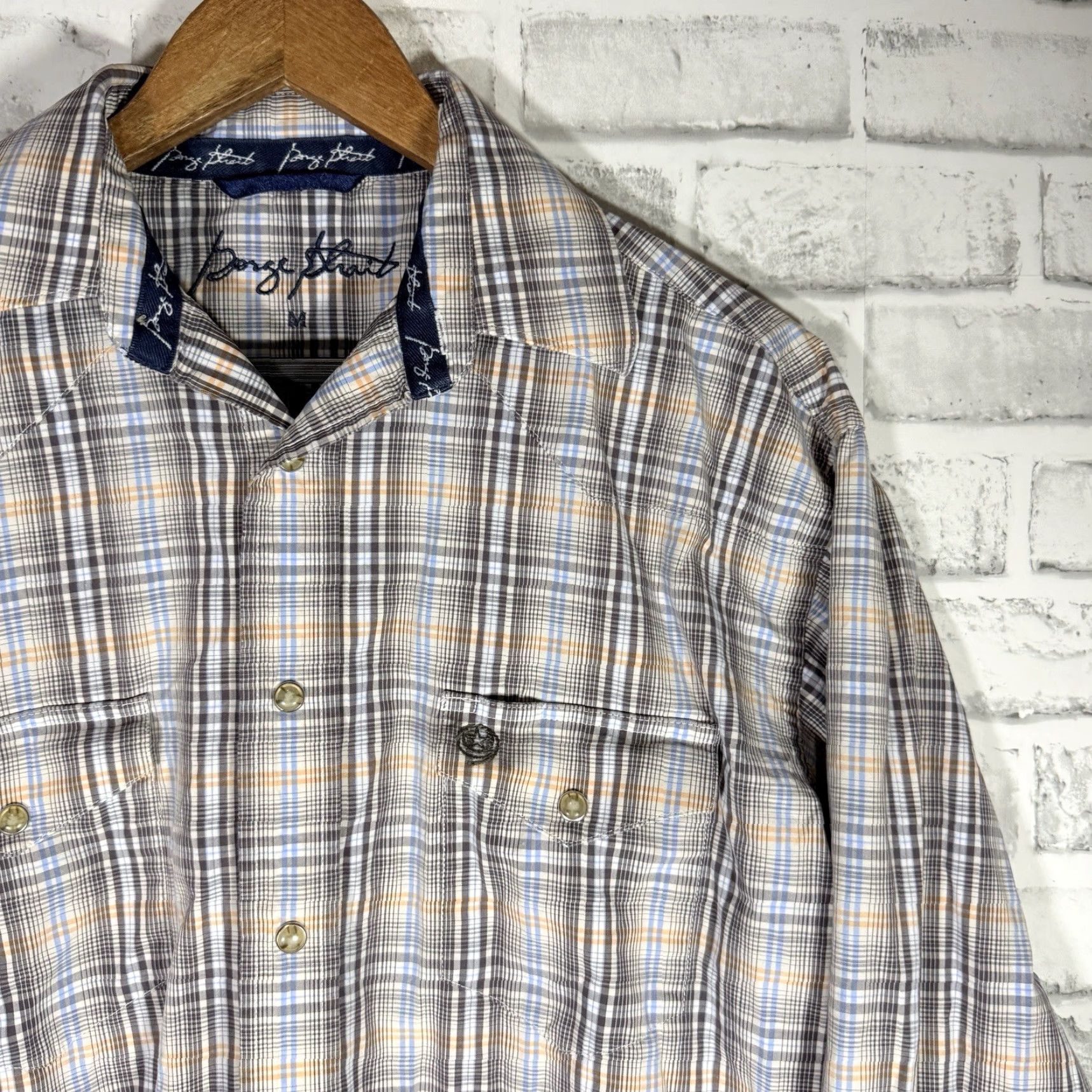 George George Strait Plaid Long Sleeve Snap Button Down Shirt Mens Size M Size US M / EU 48-50 / 2 - 2 Thumbnail