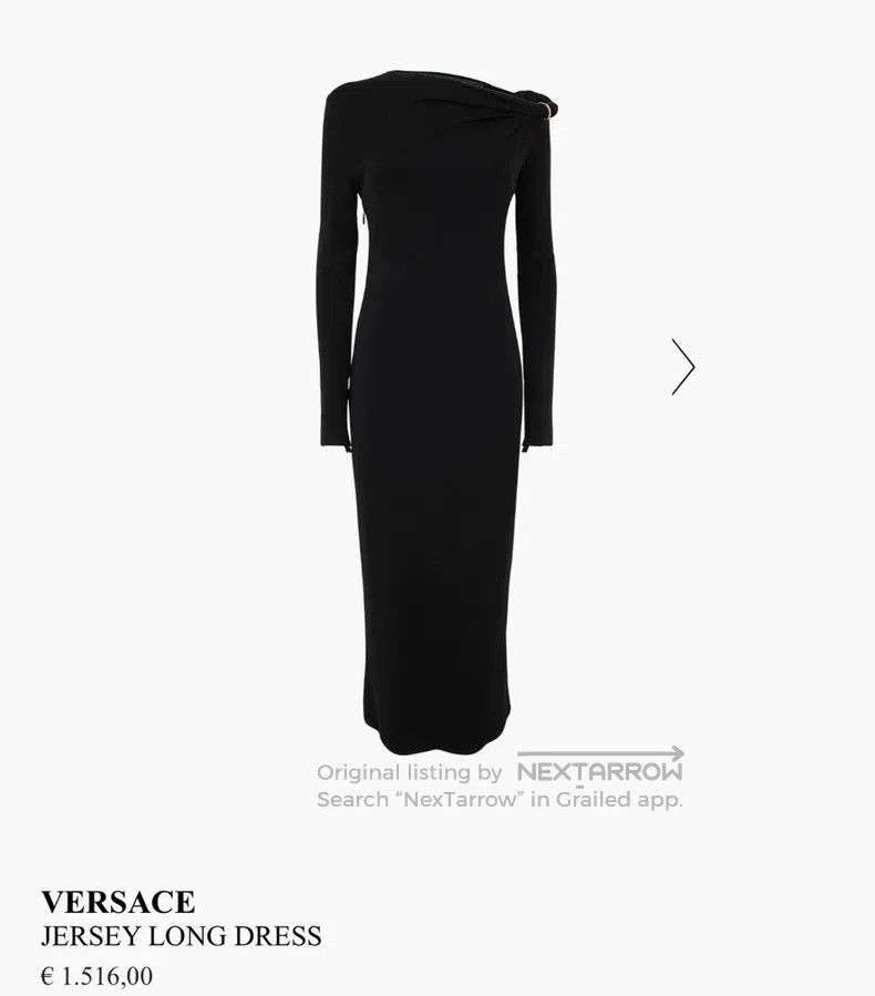 Versace Versace Black slanted shoulder gold buckle dress Size XS / US 0-2 / IT 36-38 - 3 Thumbnail