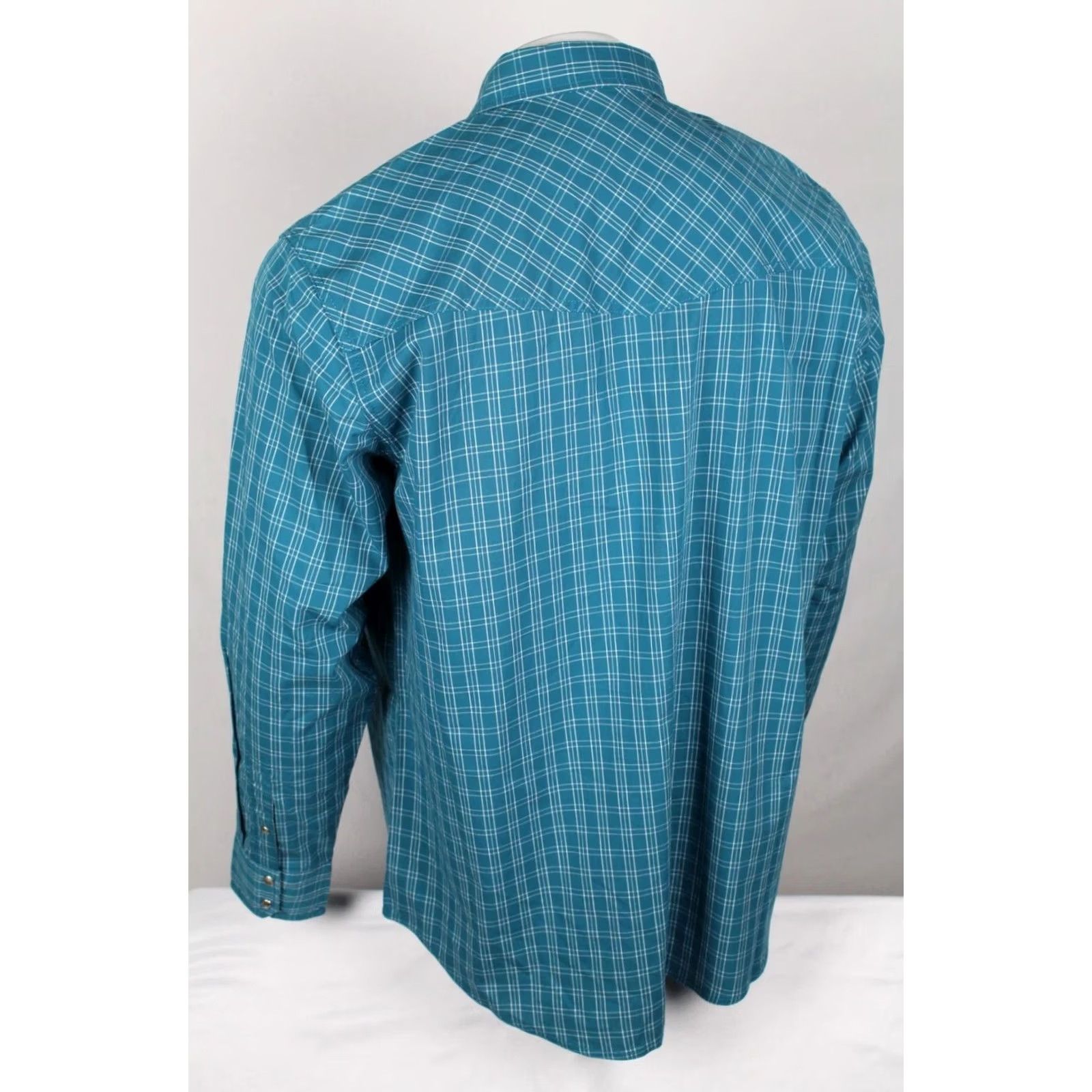 Wrangler Wrangler 20X Shirt Competition Advanced Comfort Long Sleeve XL Teal Mens Size US XL / EU 56 / 4 - 2 Thumbnail