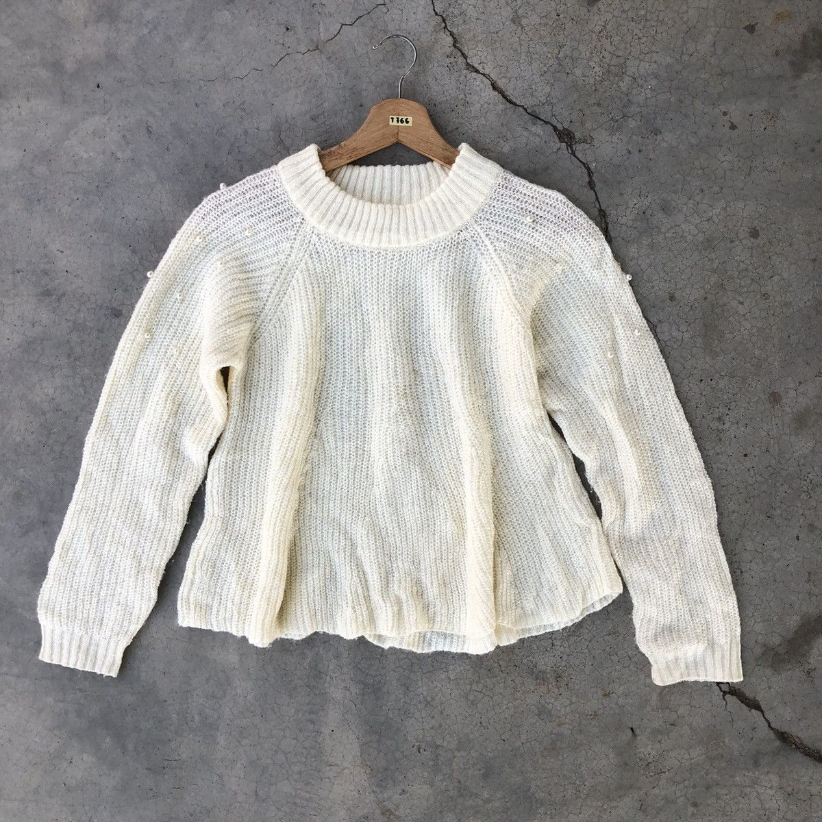 Japanese Brand 🔴 Pureknit Jumper/Memeri Knitting Pattern Like Crop Top Size US S / EU 44-46 / 1 - 1 Thumbnail