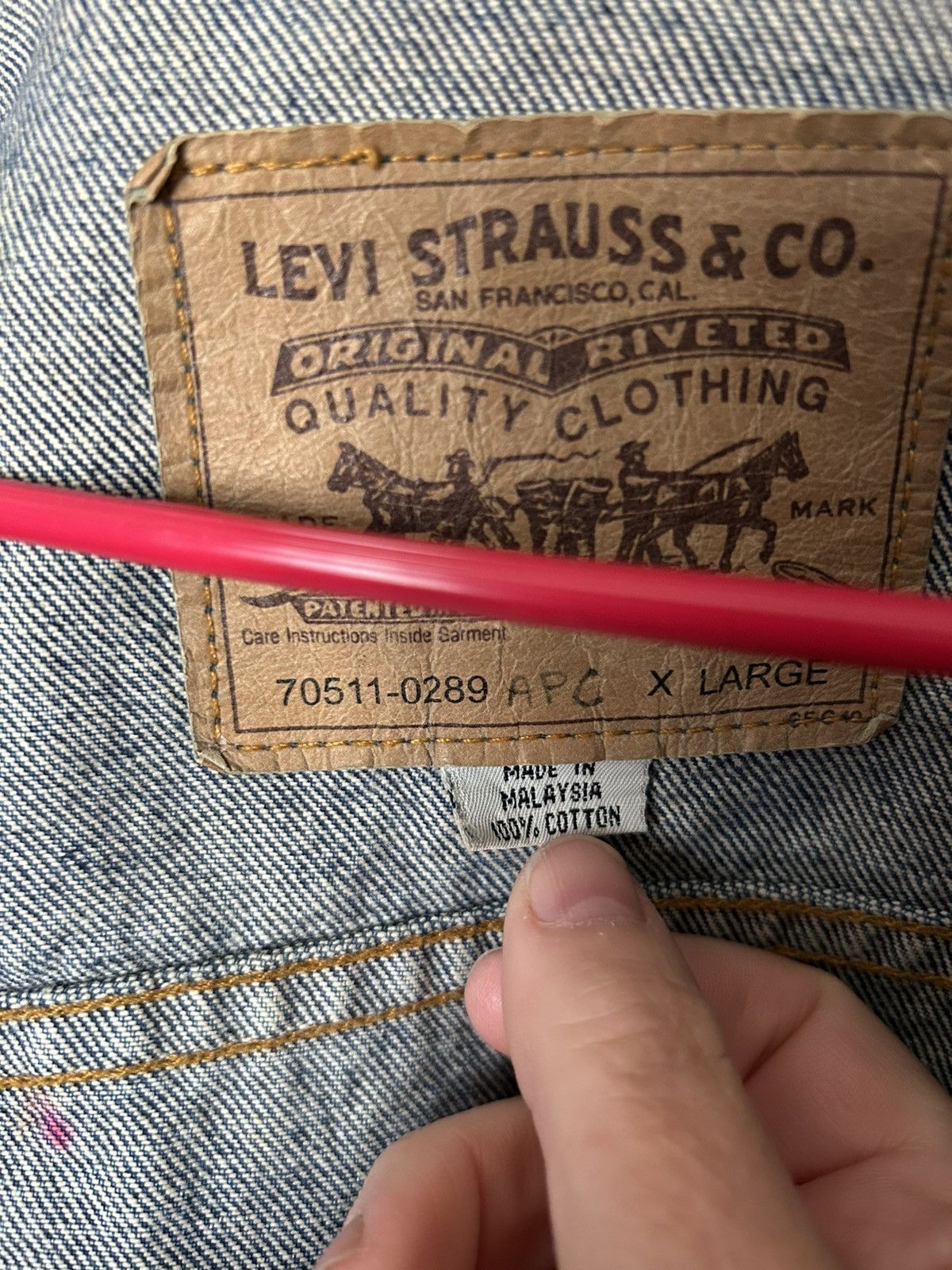 Levi's Jacket vtg levis denim trucker orange tab xl 70511-0289 Size US XL / EU 56 / 4 - 4 Thumbnail