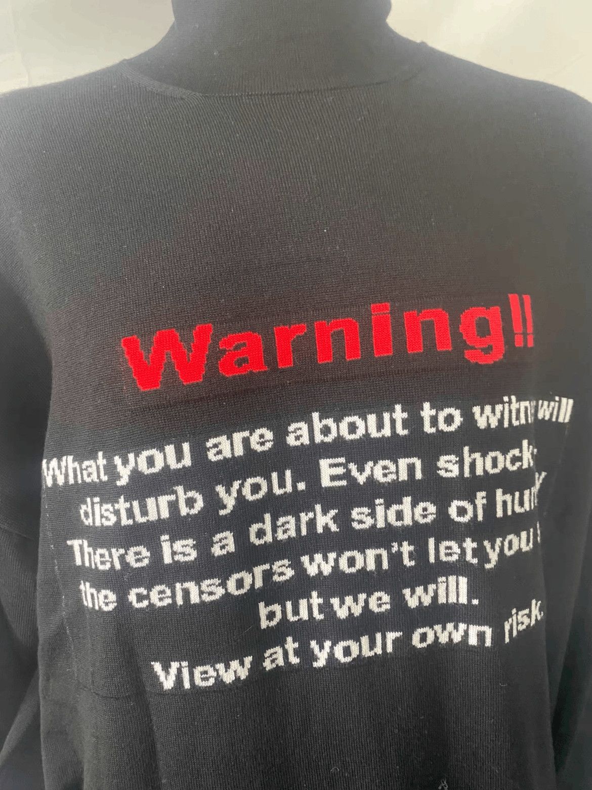Vetements Vetements Warning Slogan Knitwear Hi-neck Size US S / EU 44-46 / 1 - 3 Thumbnail
