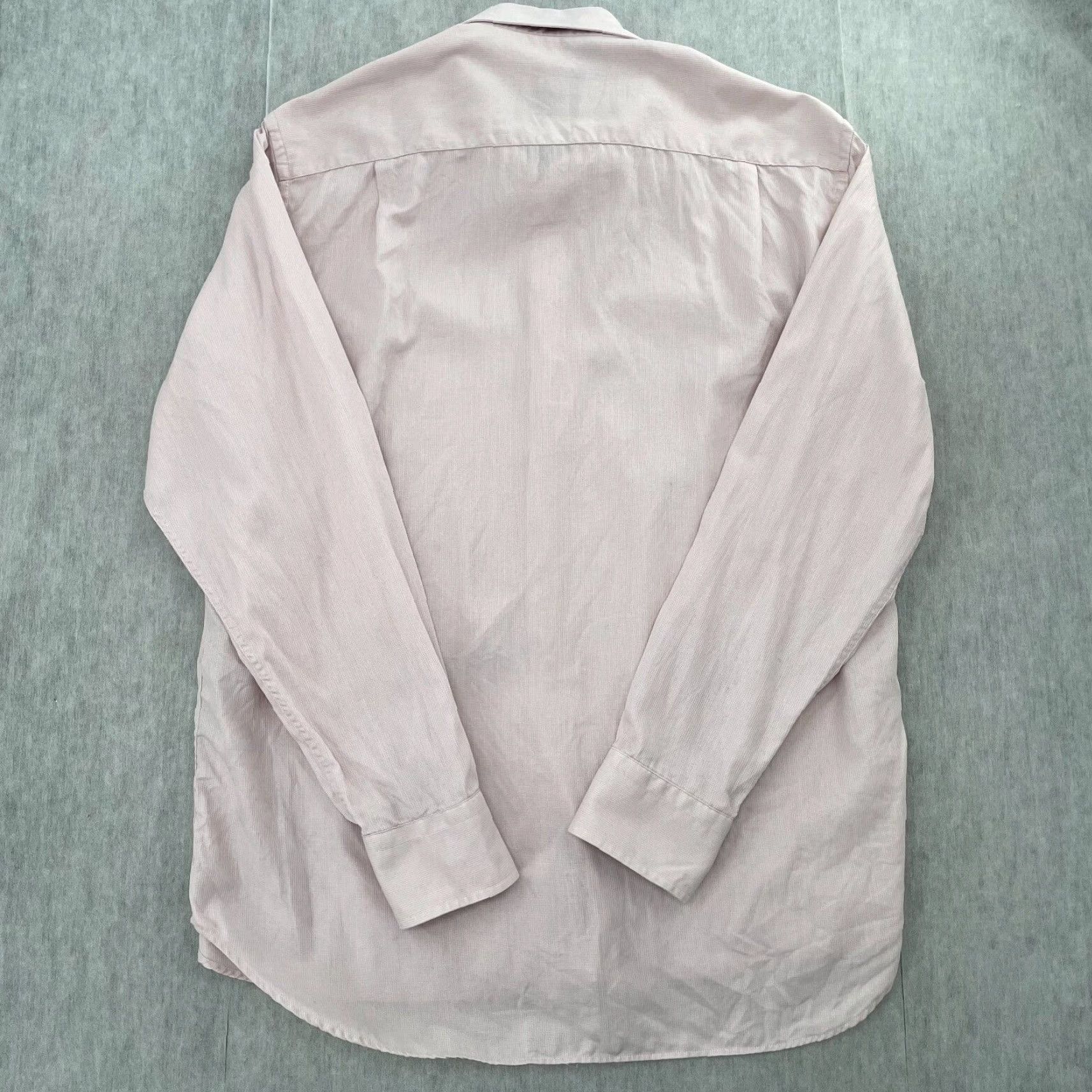 Canali VINTAGE Canali Dress Shirt Men 17 Pink Cotton Long Sleeve Formal Business Casual Italy Size US XL / EU 56 / 4 - 2 Thumbnail