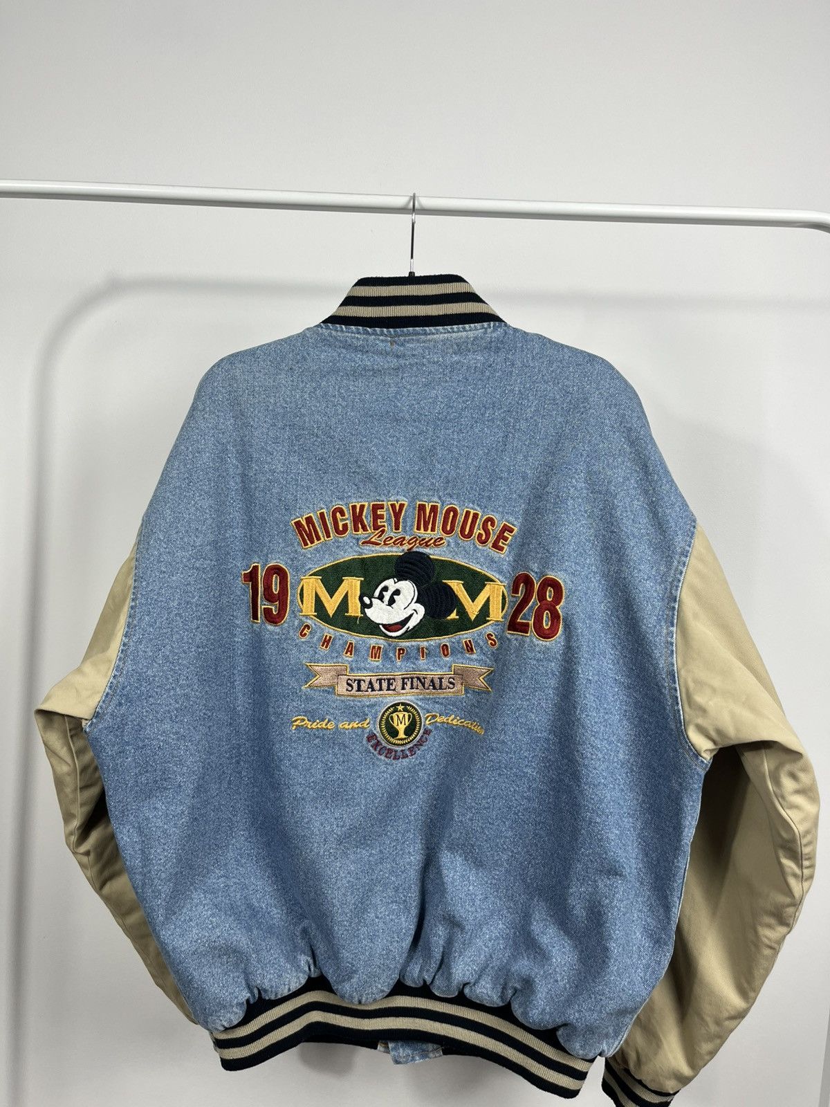 Disney Vintage Mickey Mouse Denim Varsity Jacket 90s Disney Size US M / EU 48-50 / 2 - 16 Thumbnail