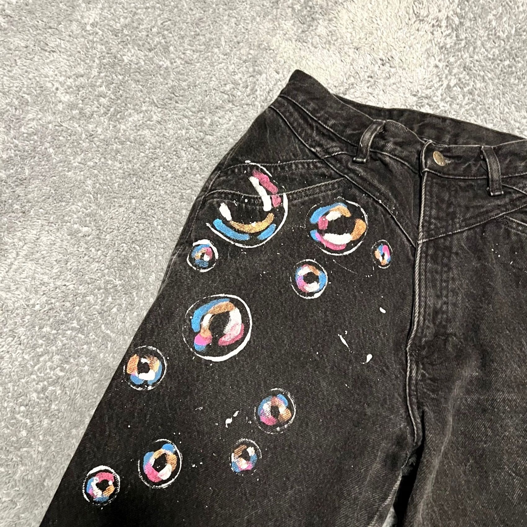 Vintage Rocky Mountain Jeans Womens 29 Black Rockies Bareback High Rise Western Mom Size 29" - 5 Thumbnail