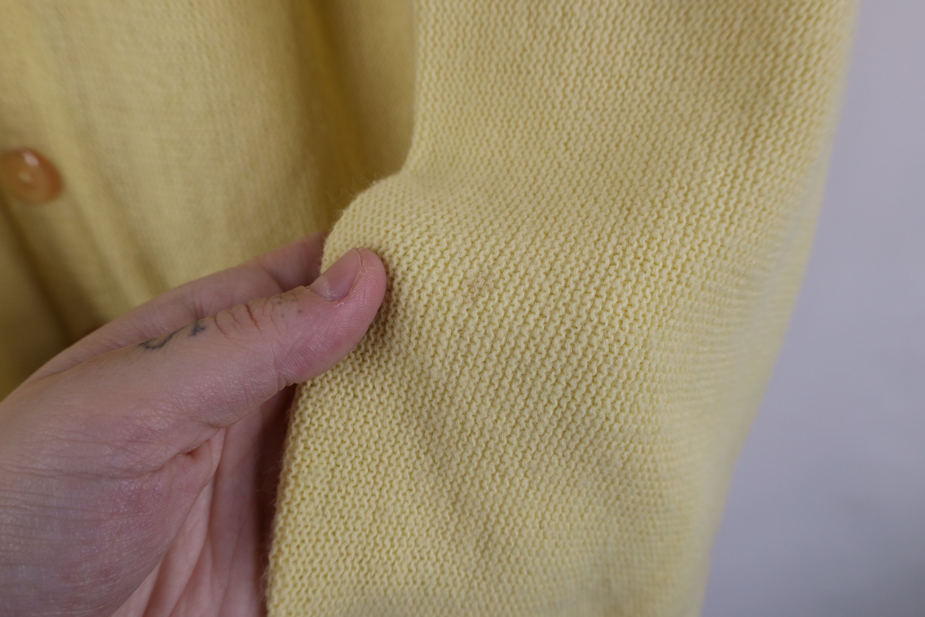 Vintage Vintage 70s Streetwear Knit Cardigan Sweater Yellow USA Size US L / EU 52-54 / 3 - 4 Thumbnail