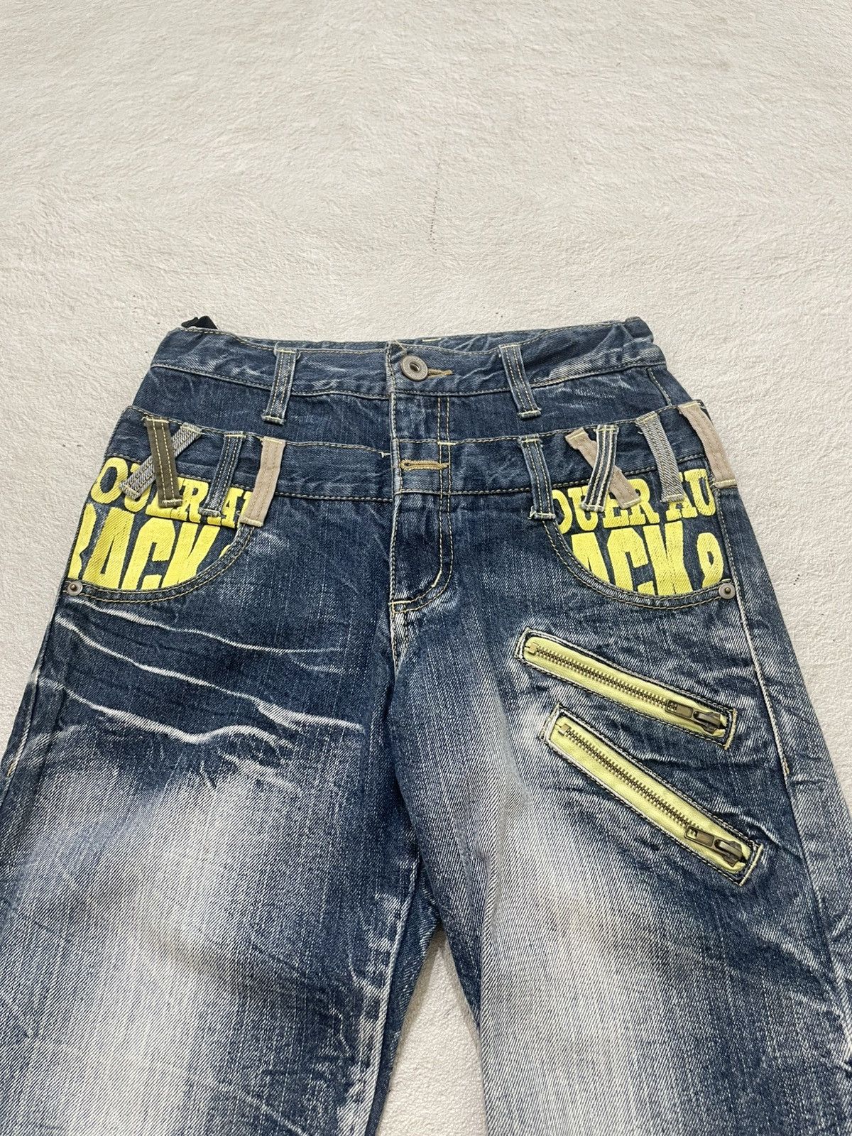 Japanese Brand 2000s Nylaus Double Waist Pants Multi Pocket Stonewash Y2K Size US 26 / EU 42 - 2 Thumbnail