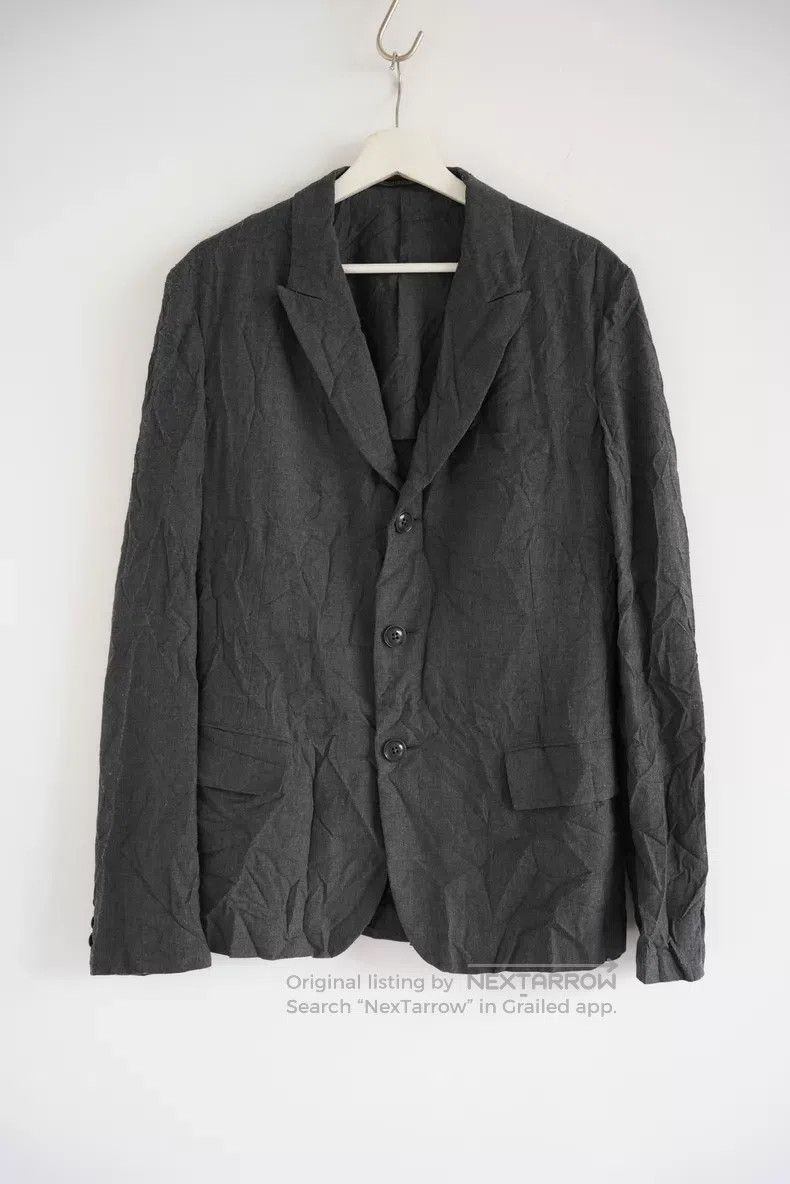 Yohji Yamamoto Yohji Yamamoto size 2 16 SS pleated old grey blazer Size 36R - 1 Thumbnail