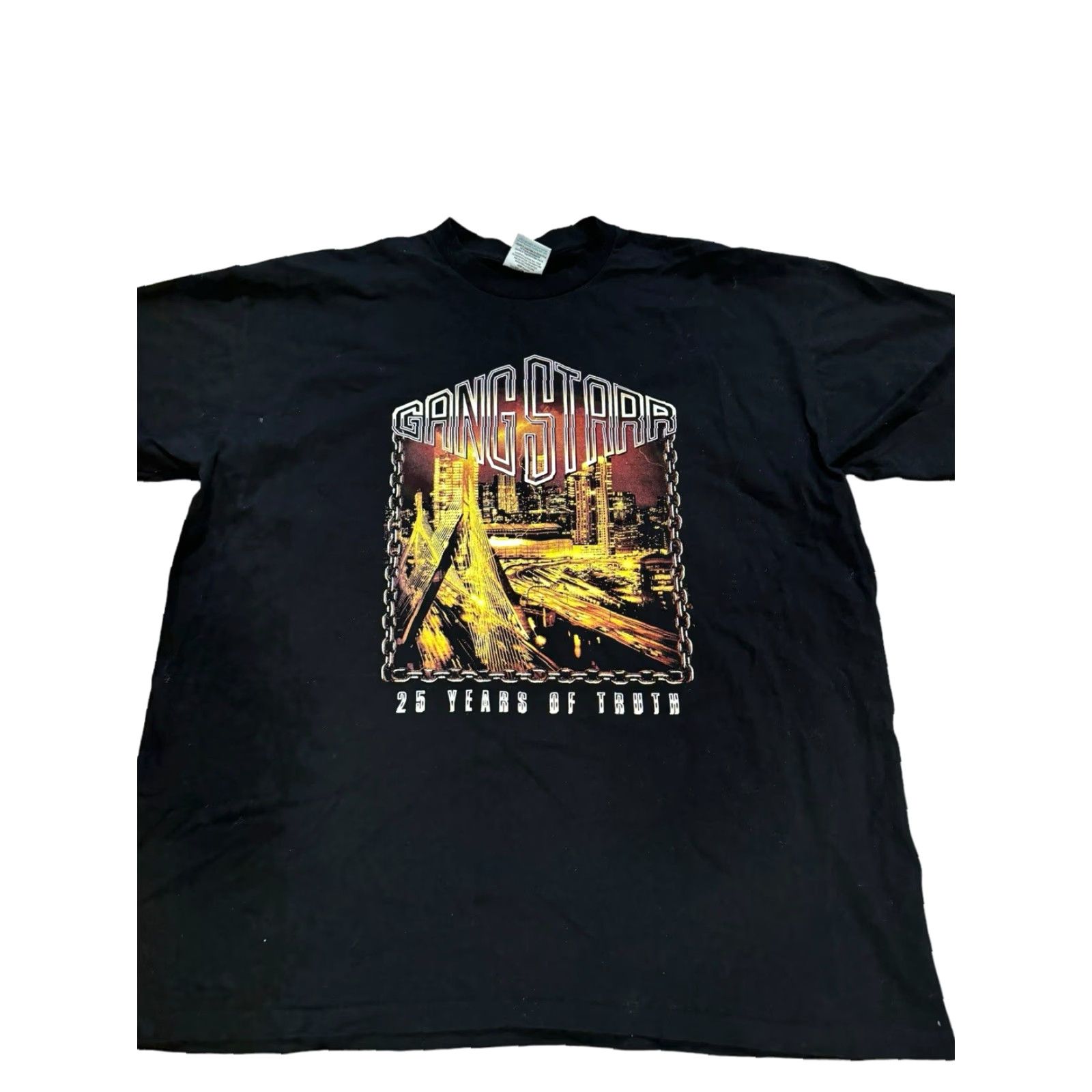 Vintage Gang Starr 25 Years Of Truth Shirt 2XL White Hip Hop Music Gildan Heavy Cotton Crew Neck Short Sleeve Men Logo Graphic Print Vintage: No Size US XXL / EU 58 / 5 - 3 Thumbnail