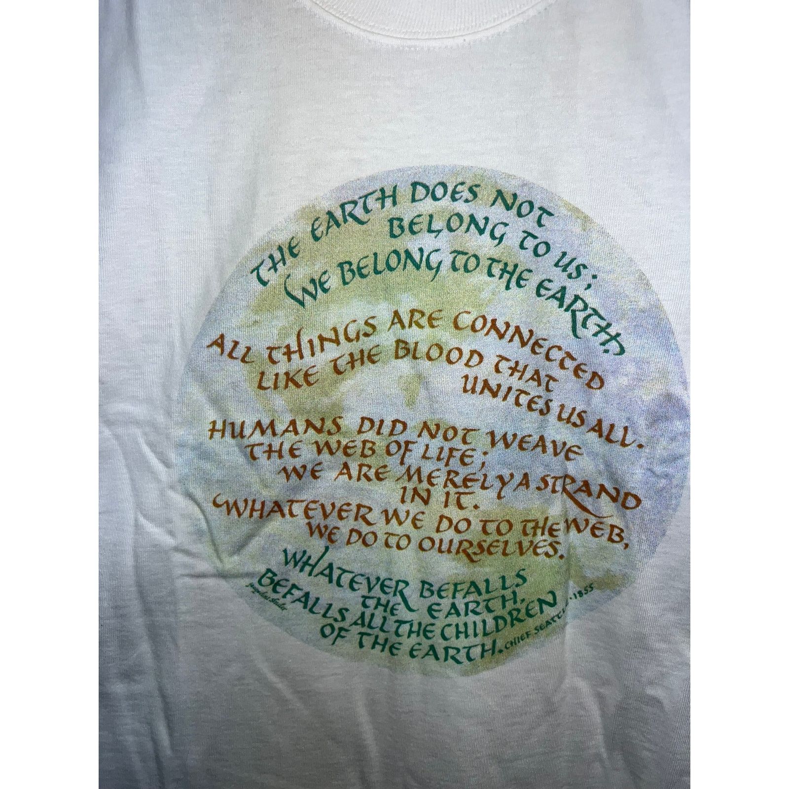 Hanes Vintage Chief Seattle Shirt The Earth Does Not Belong Tee L Size US L / EU 52-54 / 3 - 3 Thumbnail