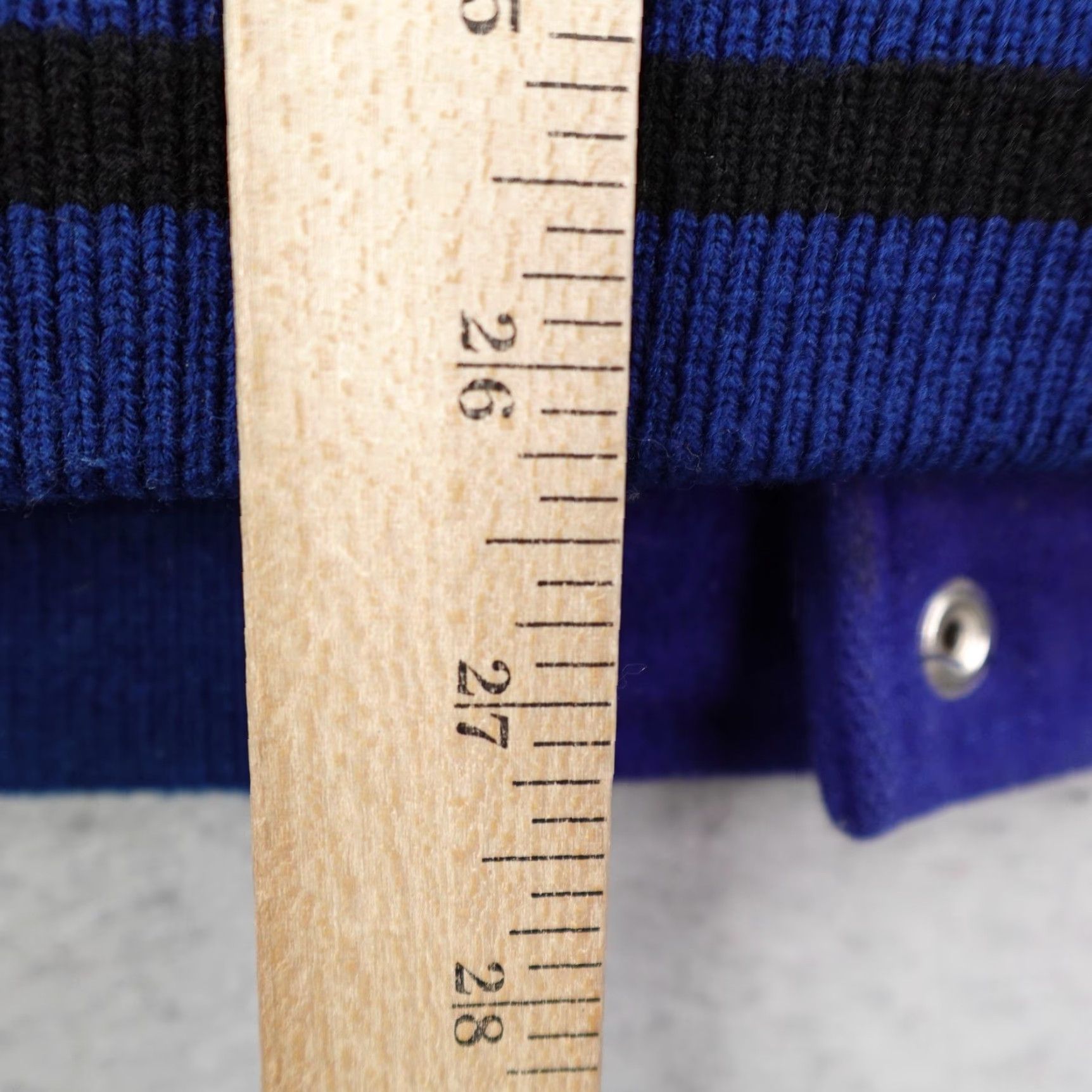 Vintage Stewart & Strauss Jacket Mens XL Blue Black Wool Leather Varsity Coat Quilted Size US XL / EU 56 / 4 - 7 Thumbnail