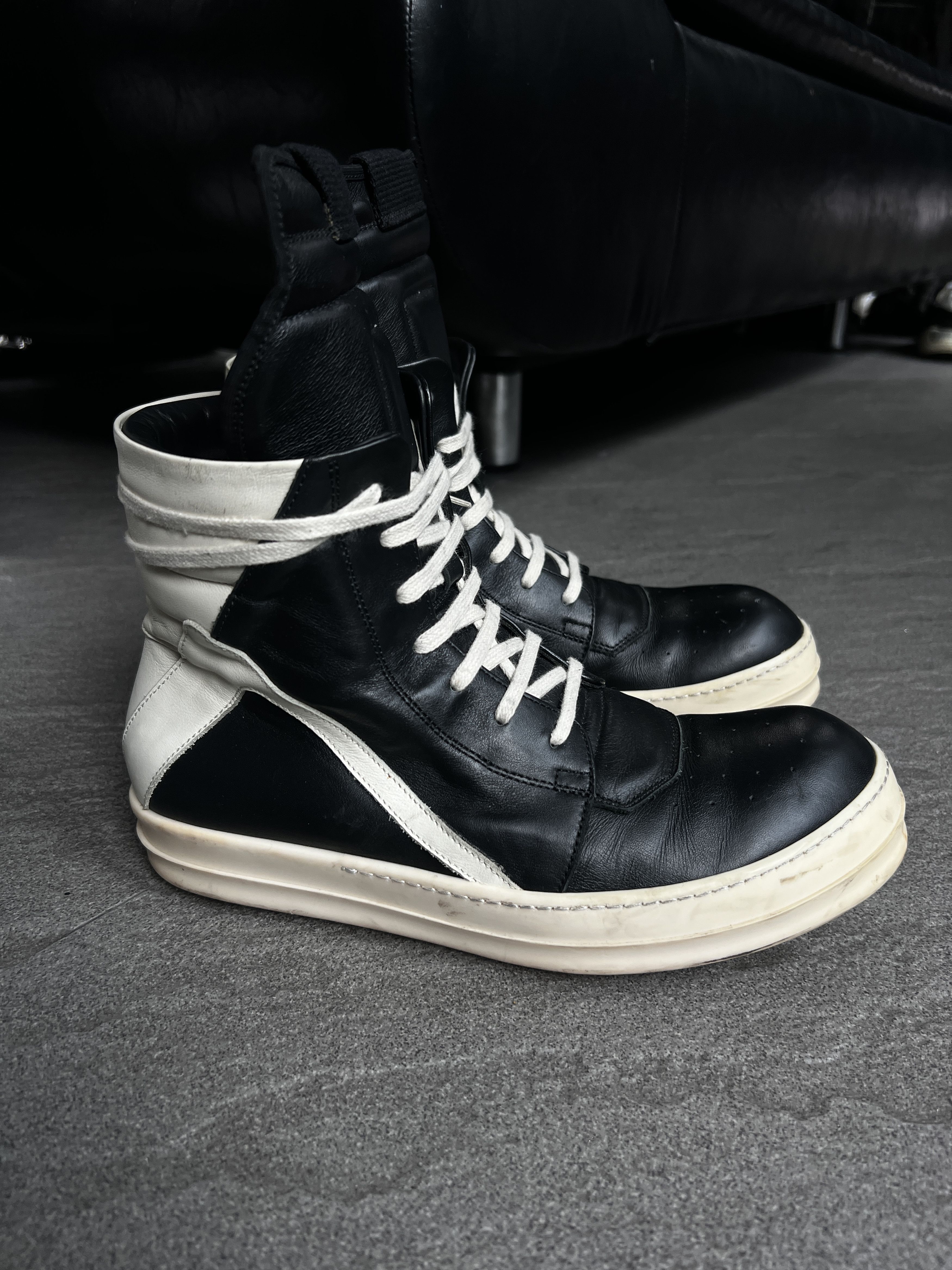 Rick Owens Rick Owens Geobasket Black Milk Leather EU40.5 Size US 7.5 / EU 40-41 - 4 Thumbnail