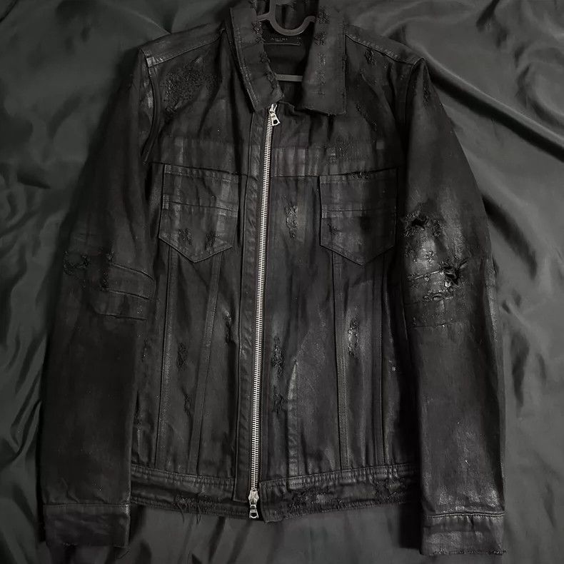 Amiri Amiri Destroyed Denim Trucker Jacket M-2506 Size US M / EU 48-50 / 2 - 1 Thumbnail