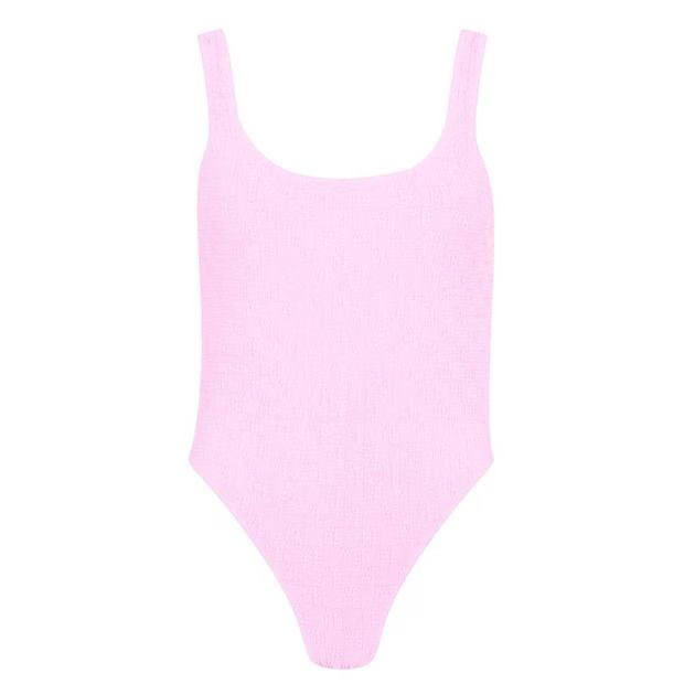 o1g2r1mq0824 Logo Textured Swimsuits in Pink