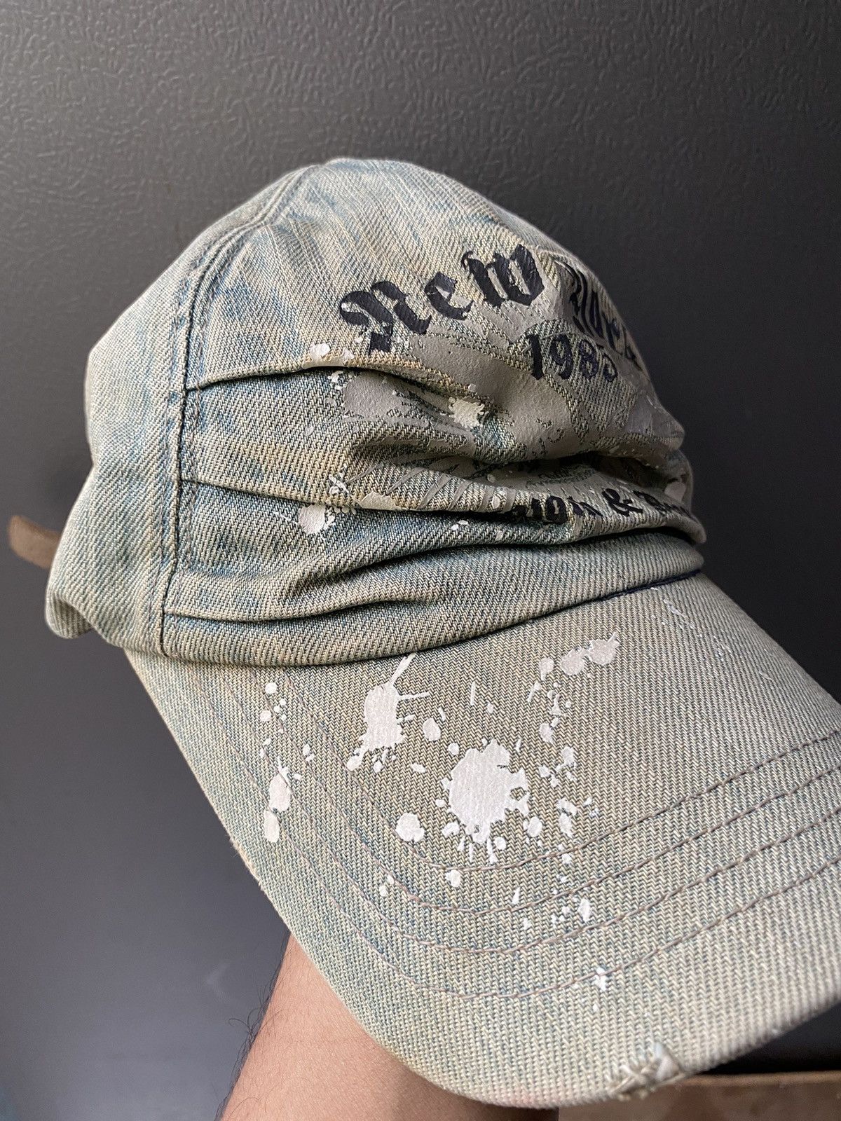 If Six Was Nine × Japanese Brand × Le Grande Bleu (L.G.B.) Vintage ripped painter stone wash cap punks hat Size ONE SIZE - 3 Thumbnail