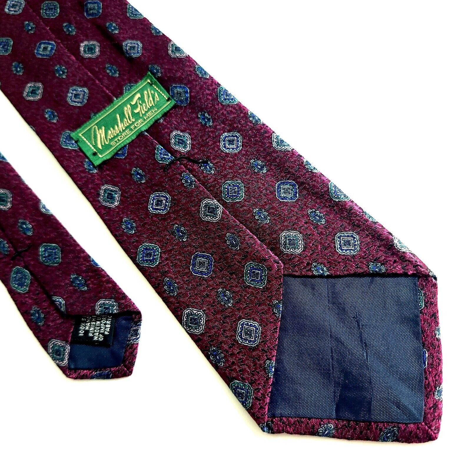 Designer Marshall Field's Purple Metallic Woven Blue Geometric Abstra Size ONE SIZE - 5 Thumbnail