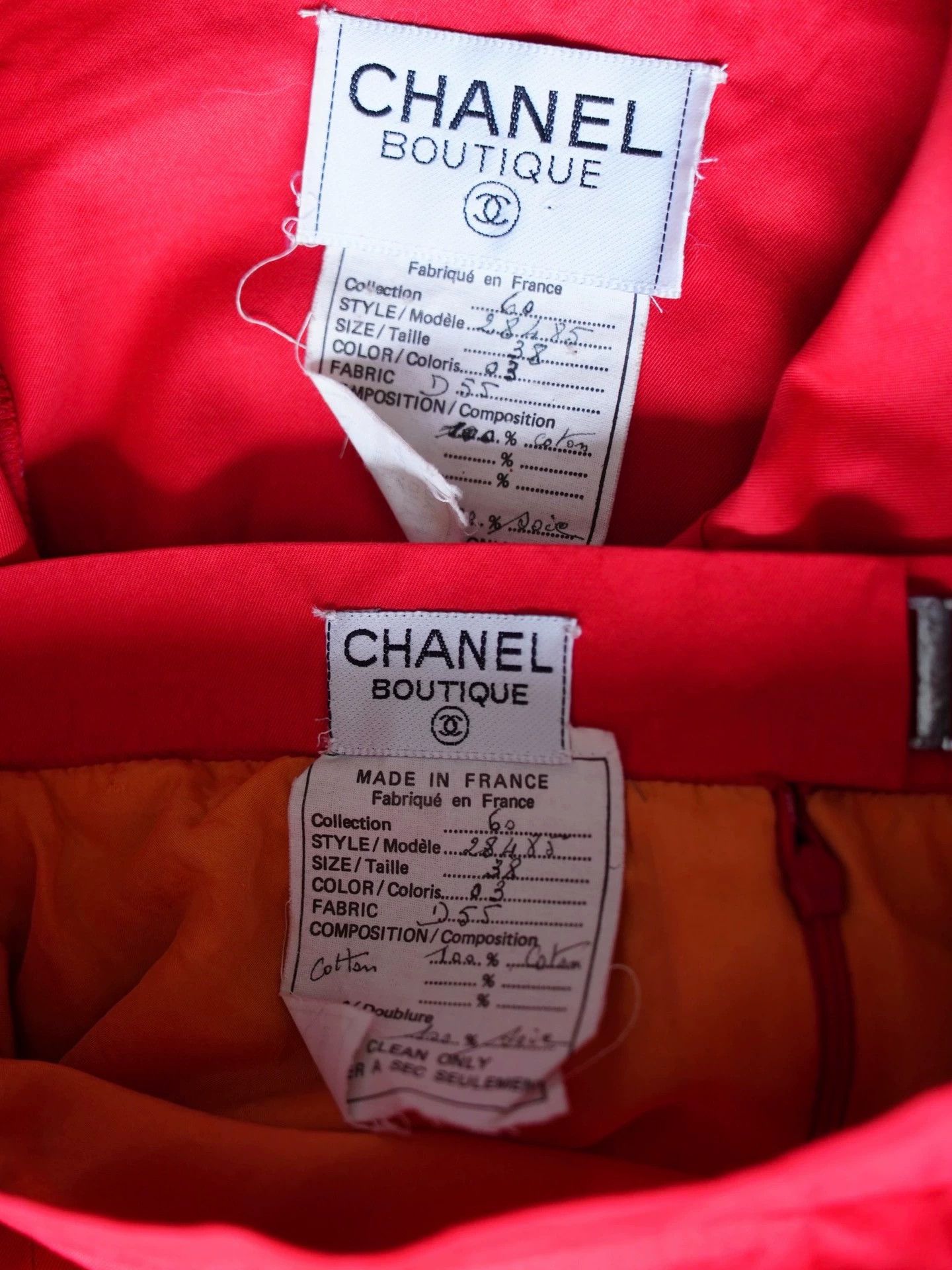Chanel Chanel Vintage Red Cotton Suit Skirt Set Women S/M Size S / US 4 / IT 40 - 4 Thumbnail