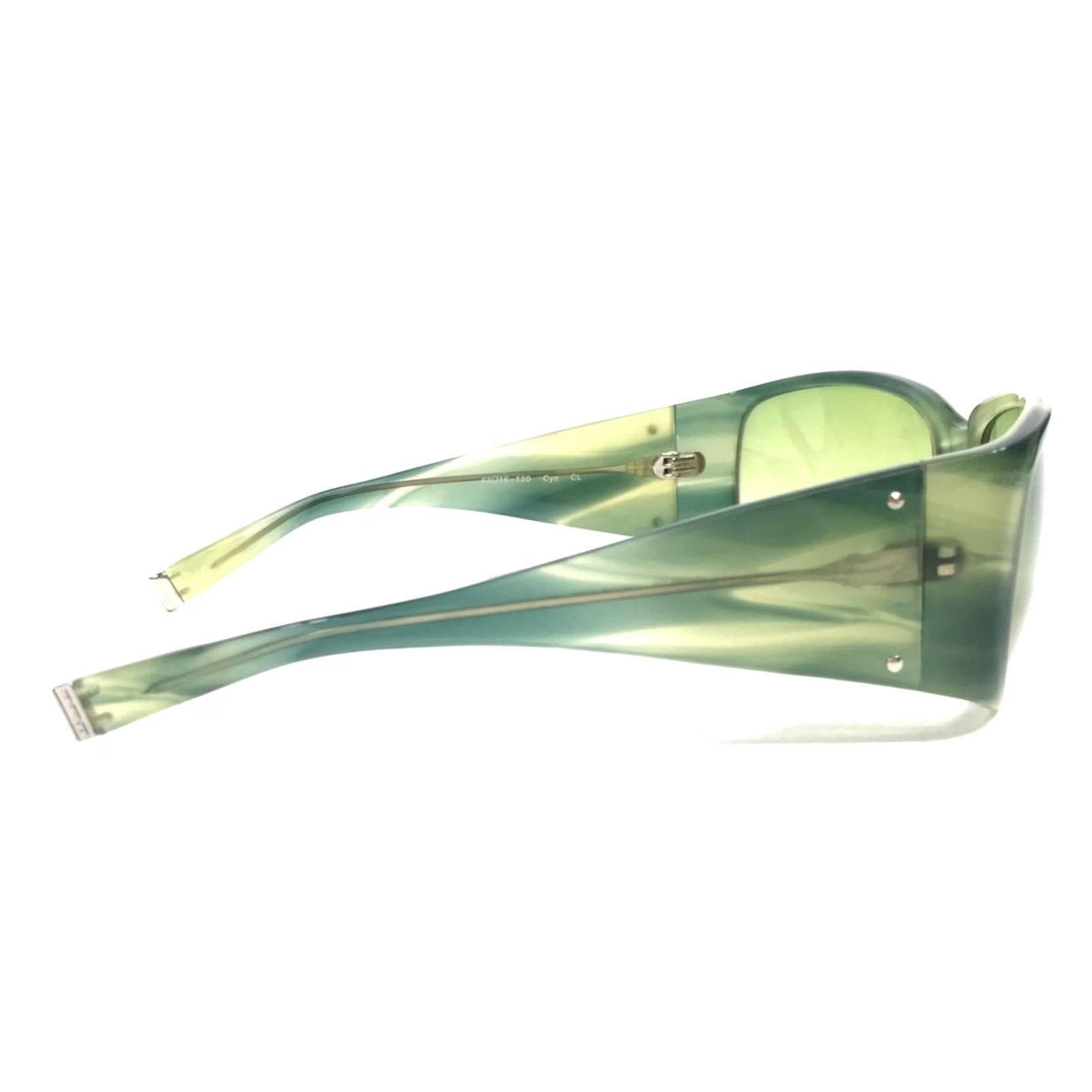 Oliver Peoples Sunglasses Cyn CL Striped Green Frames with Green Gradient Lenses Oliver Peoples Oliver Peoples Sunglasses Cyn CL Striped  main image 4