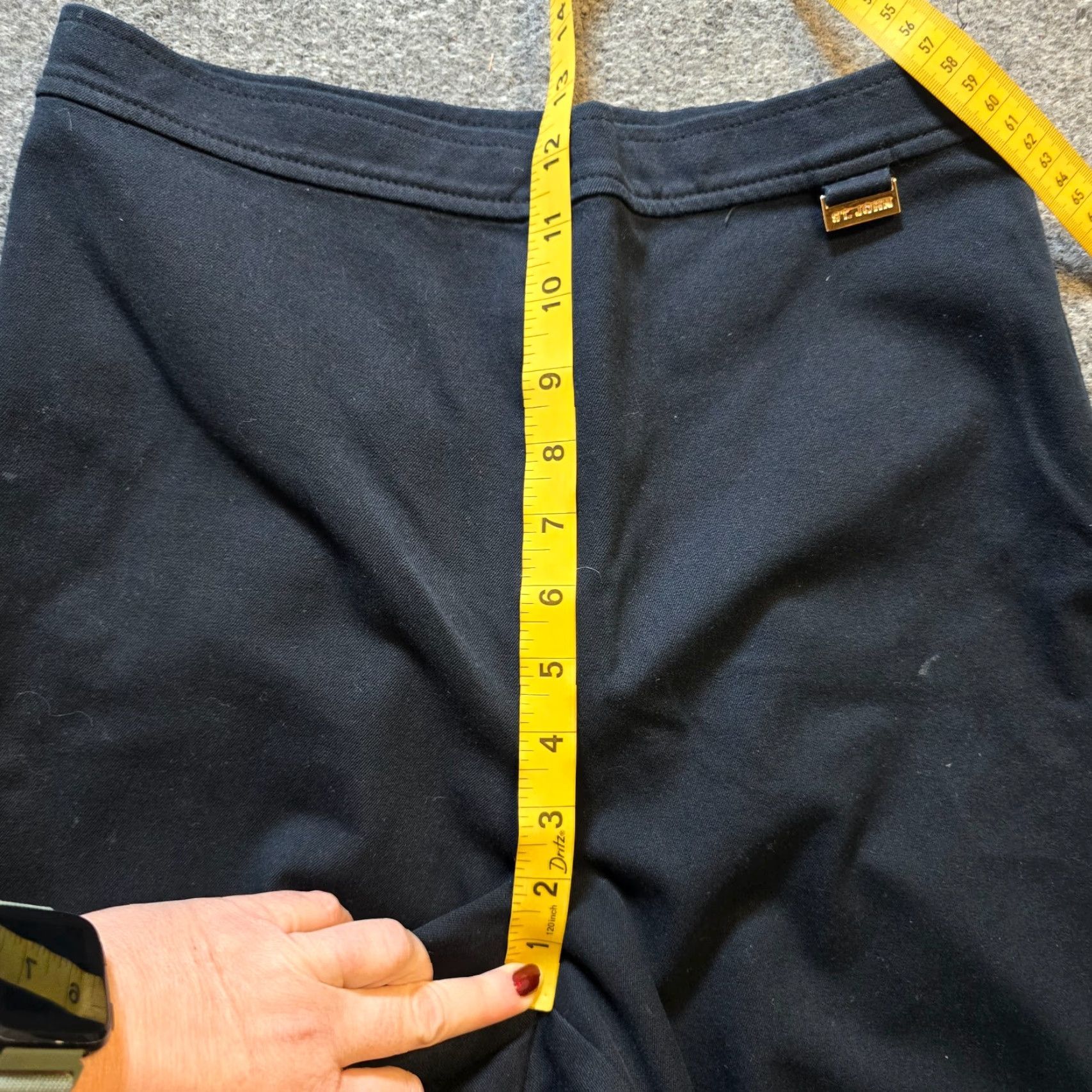 Vintage St John Pants Women Size 6 Black Straight Leg Side Zip Flat Front Capsule Casual Dress Pants Women Regular Size 28" / US 6 / IT 42 - 7 Thumbnail